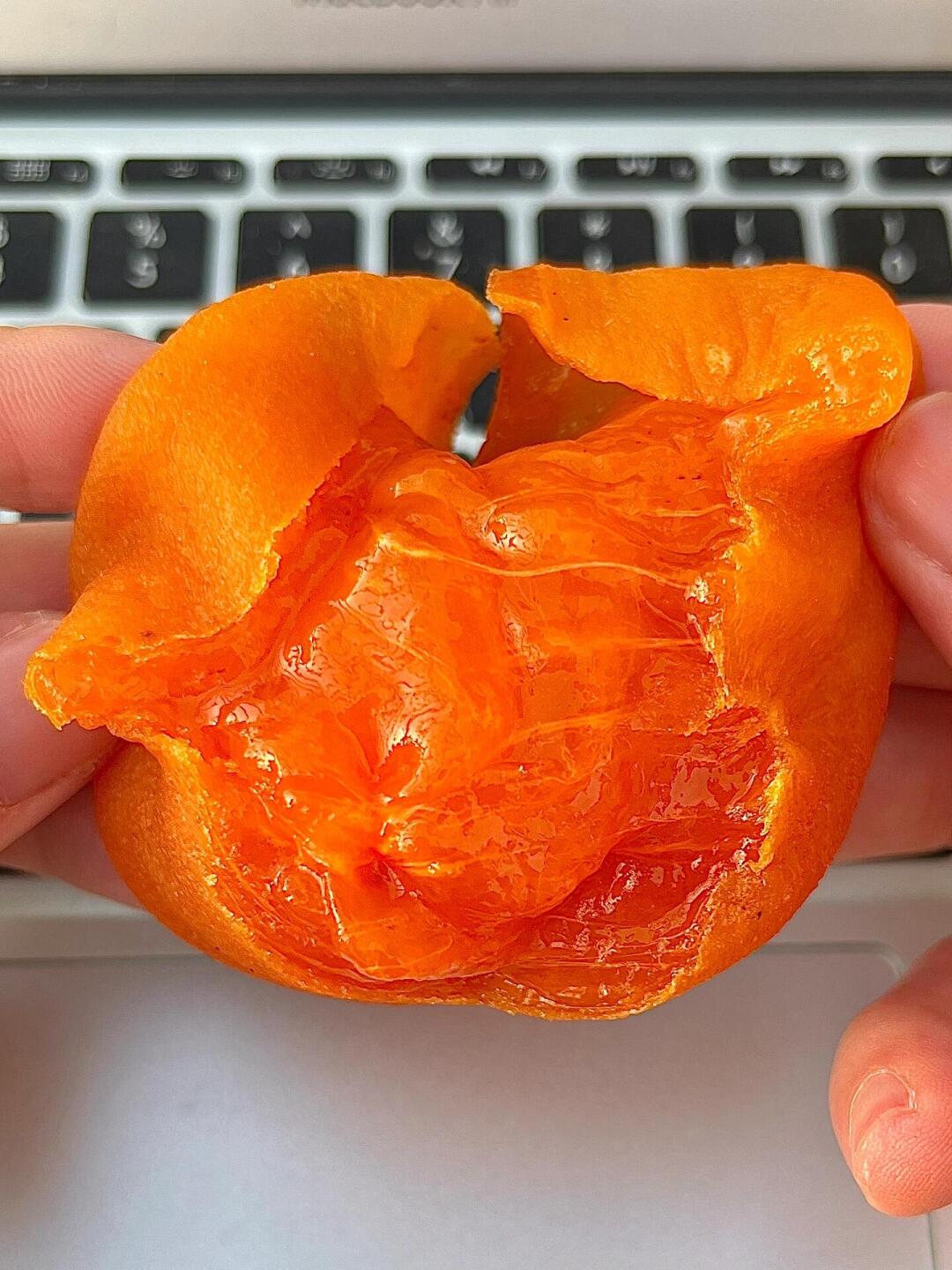 富平鲜食冰柿～ 金灿灿的外皮，劲道儿有嚼 配图1