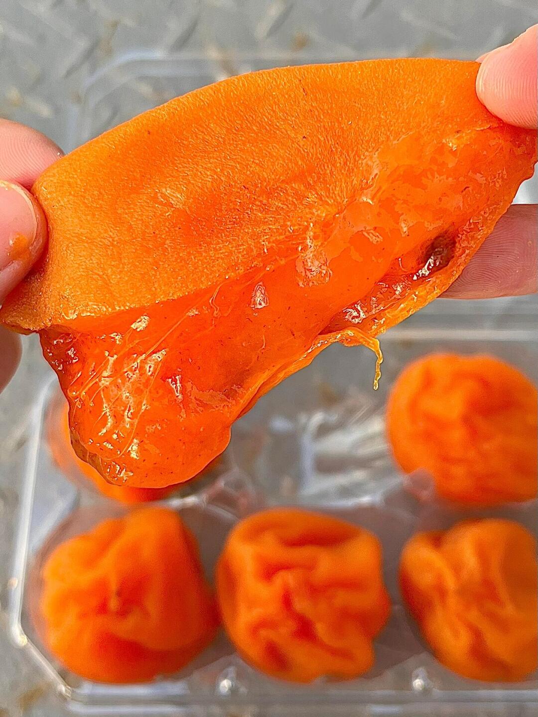 富平鲜食冰柿～ 金灿灿的外皮，劲道儿有嚼 配图2