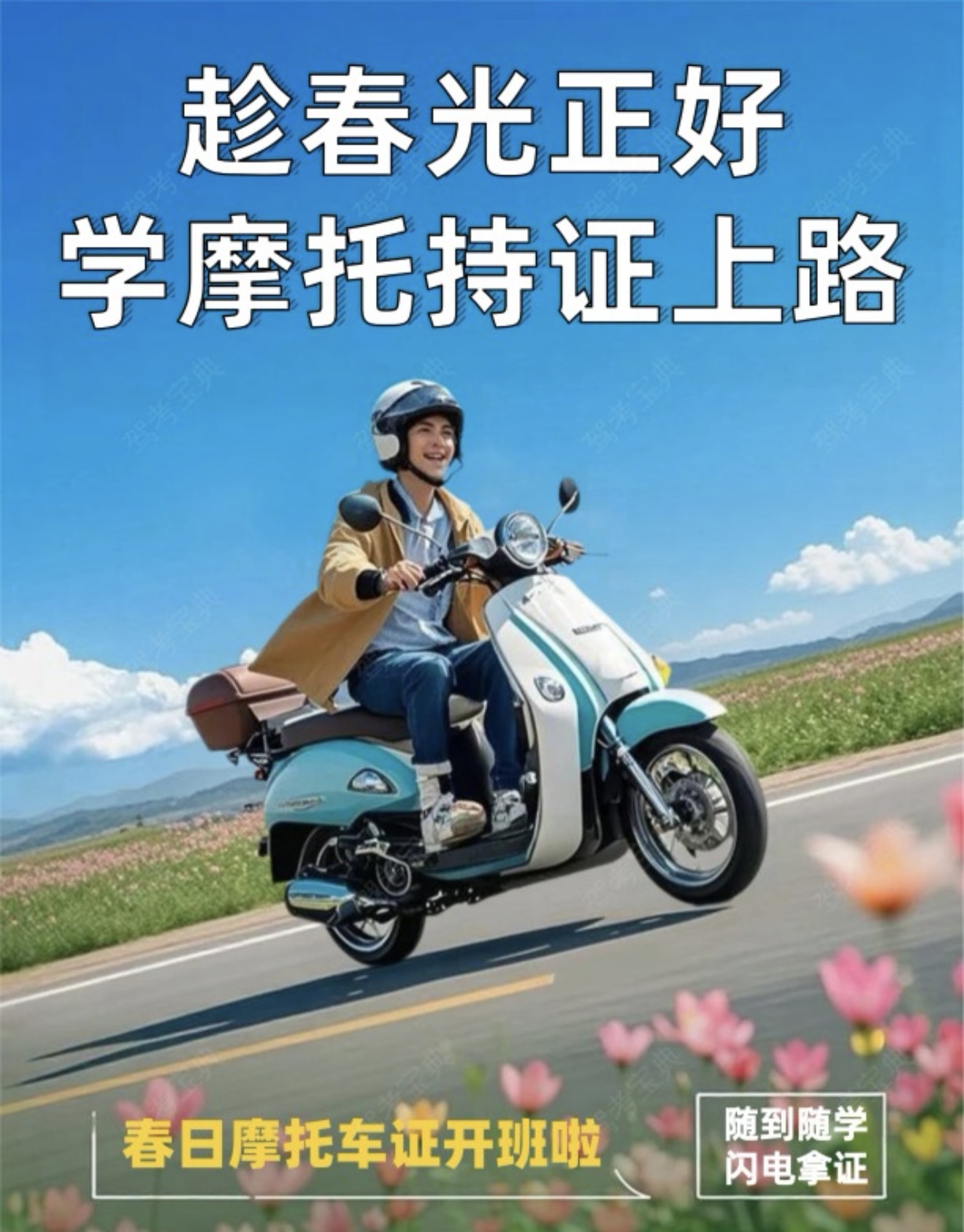 ☀️春光正好学车宜 🏍️摩托持证畅行去 