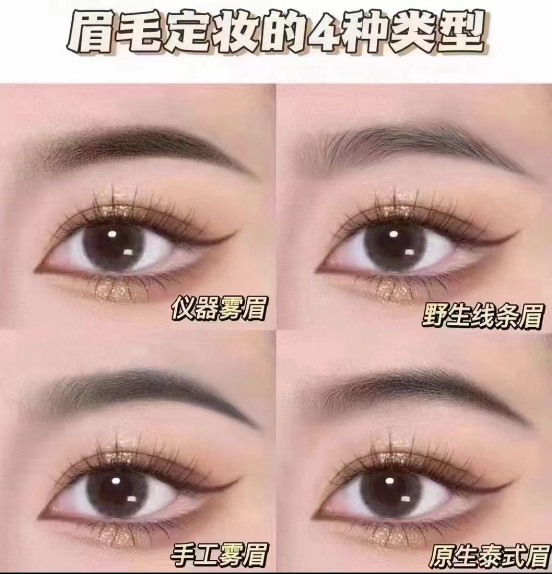 🤍一张图带你看懂 眉毛定妆的4种类型