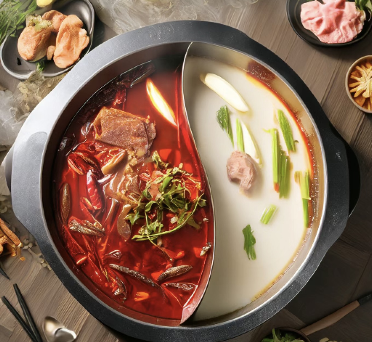 红汤锅里捞世界，鸳鸯锅里分乾坤，再好的文 配图1