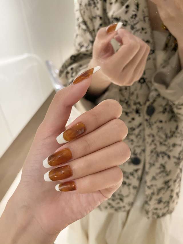 ️高级感琥珀美甲🍁延长ins 配图2