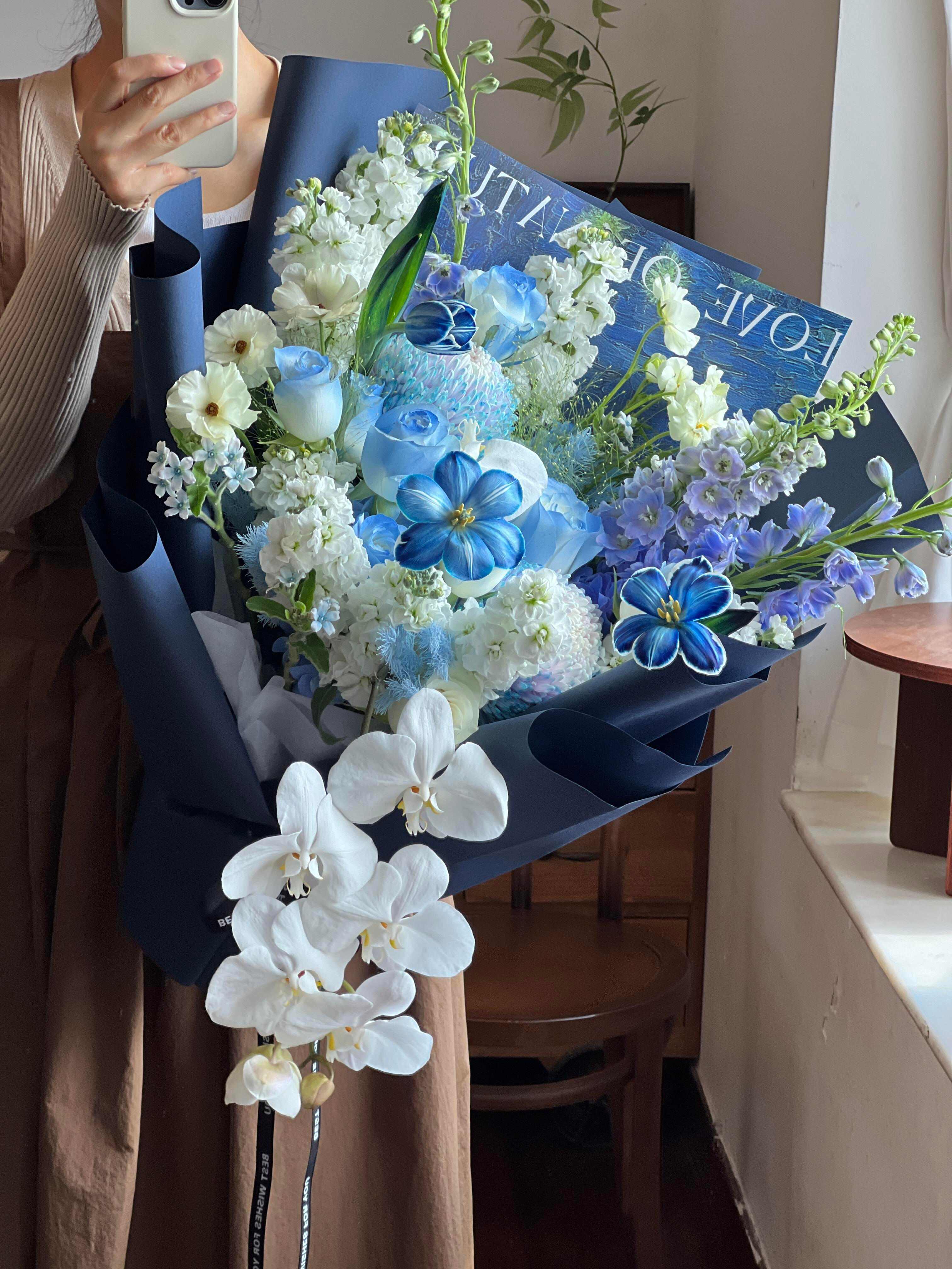 一束治愈系蓝调花礼💙 褪去浮躁🍃留下温柔 配图2