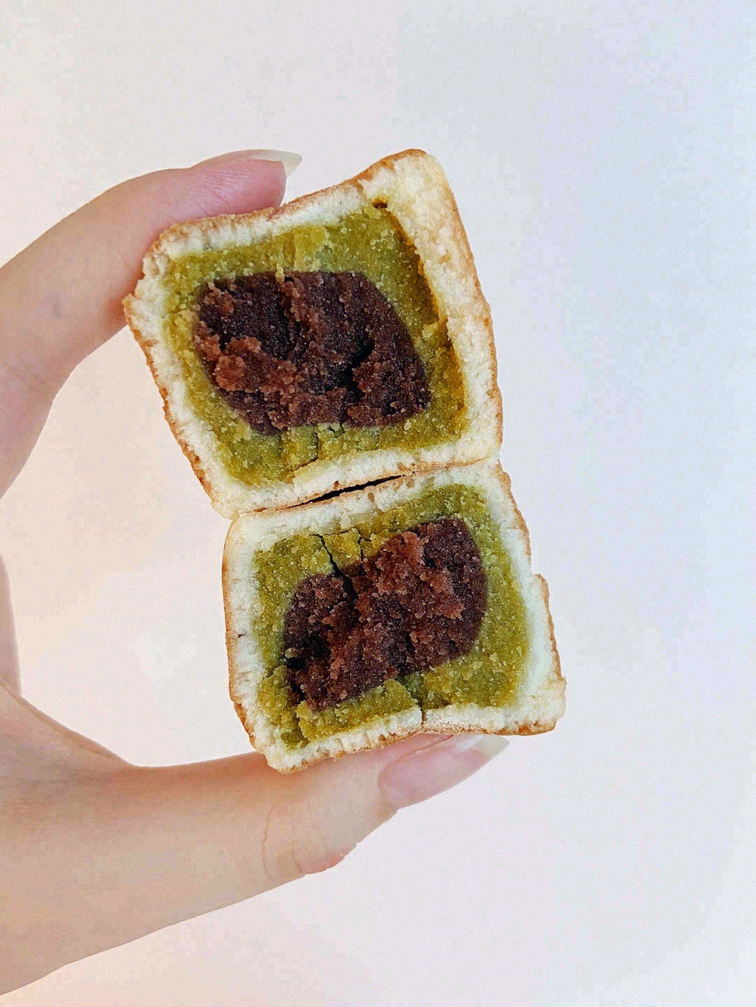 🌱抹茶红豆仙豆糕中加了抹茶做成的馅儿✨馅 配图1