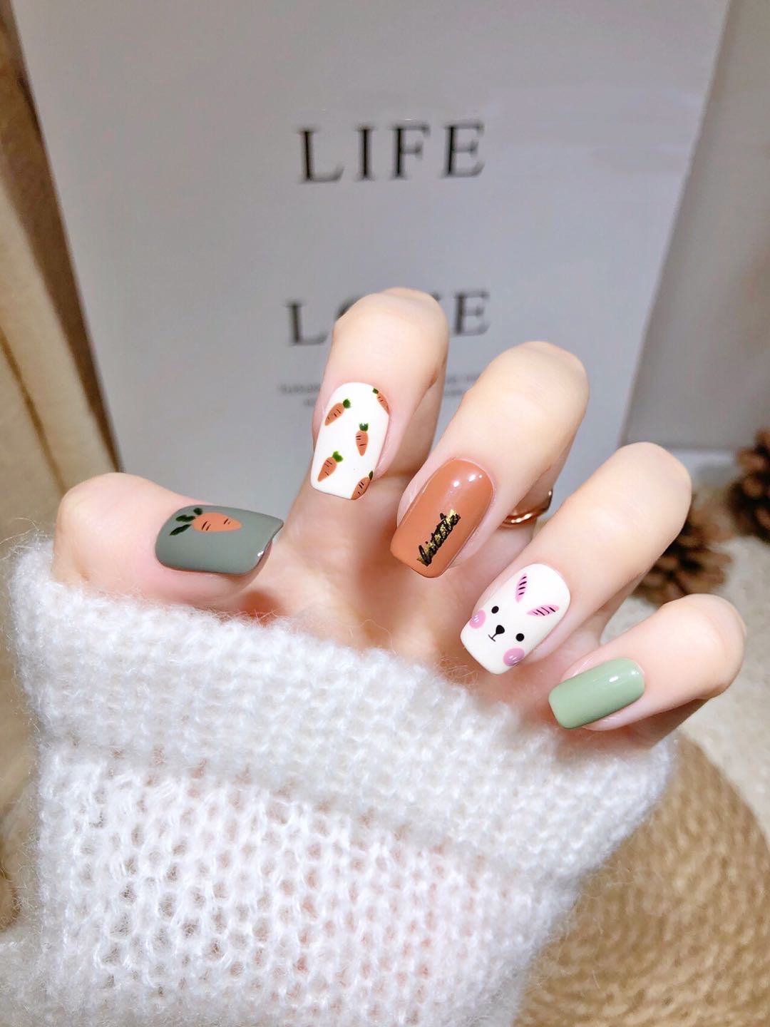 #今日份美甲# 阳光彩虹小兔叽 缤纷色彩 配图3