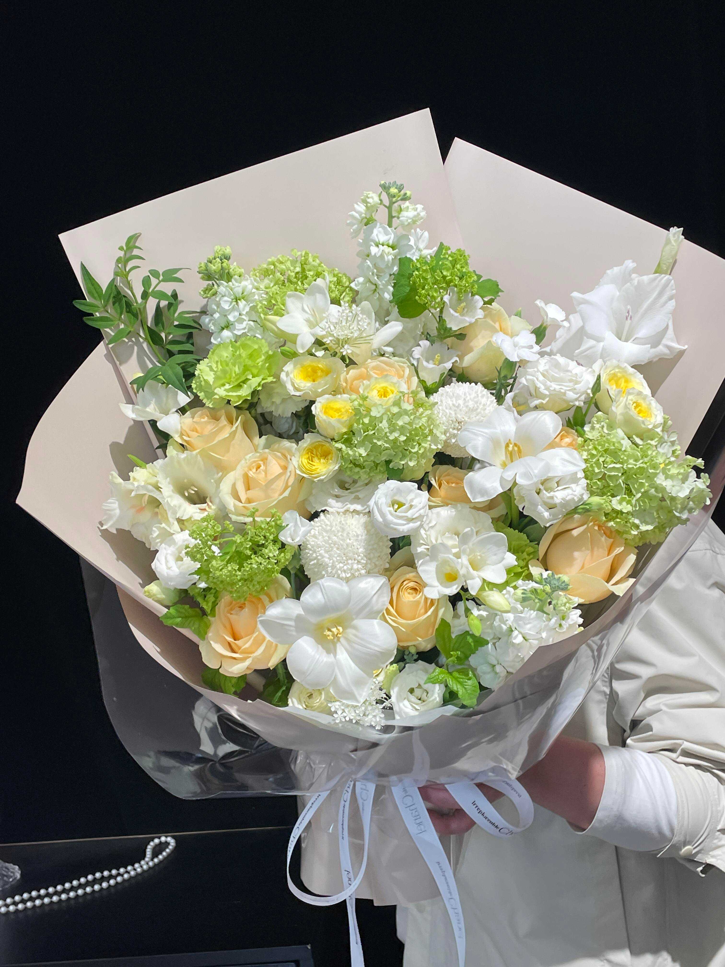 清新香槟混搭花束 温柔不张扬🌼清浅又高级 配图1