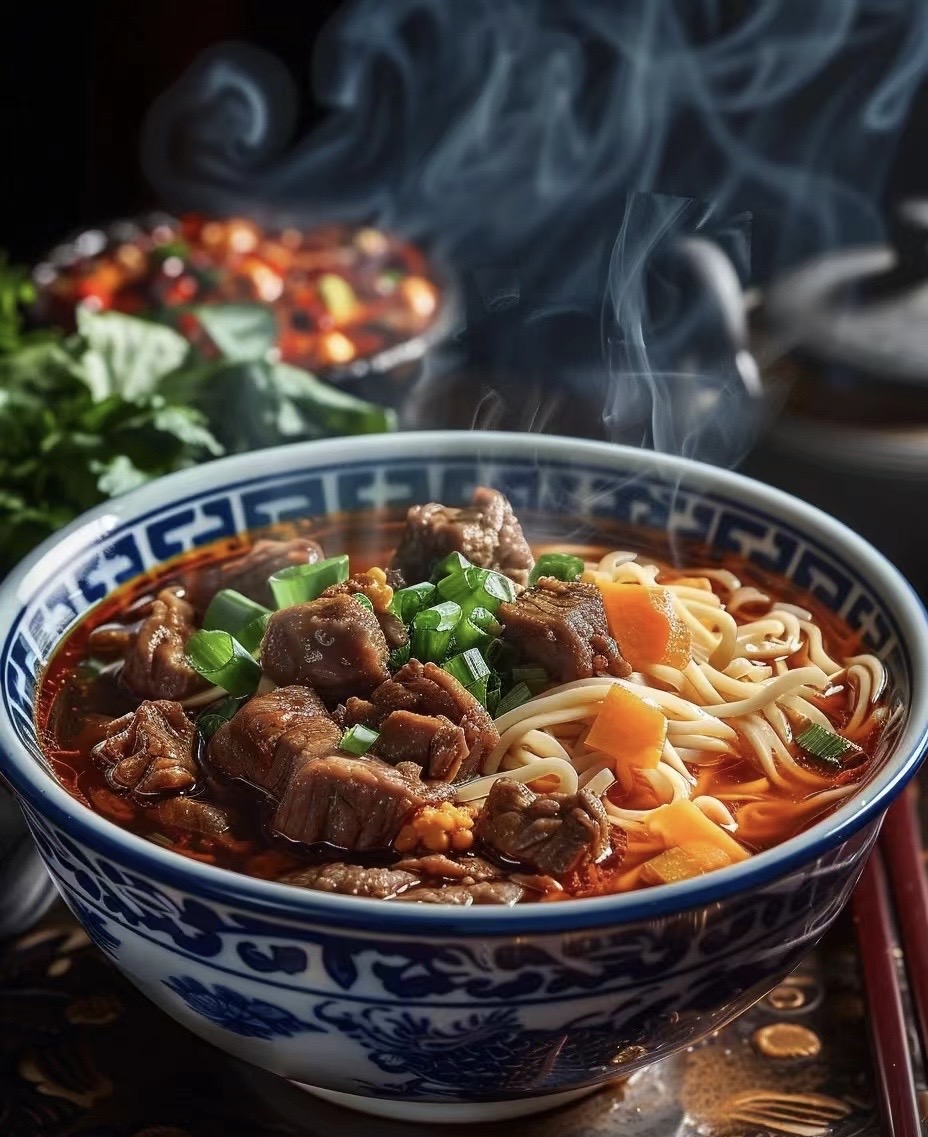 豪华版牛肉面，牛肉软烂入味，肉香加劲道的 配图1