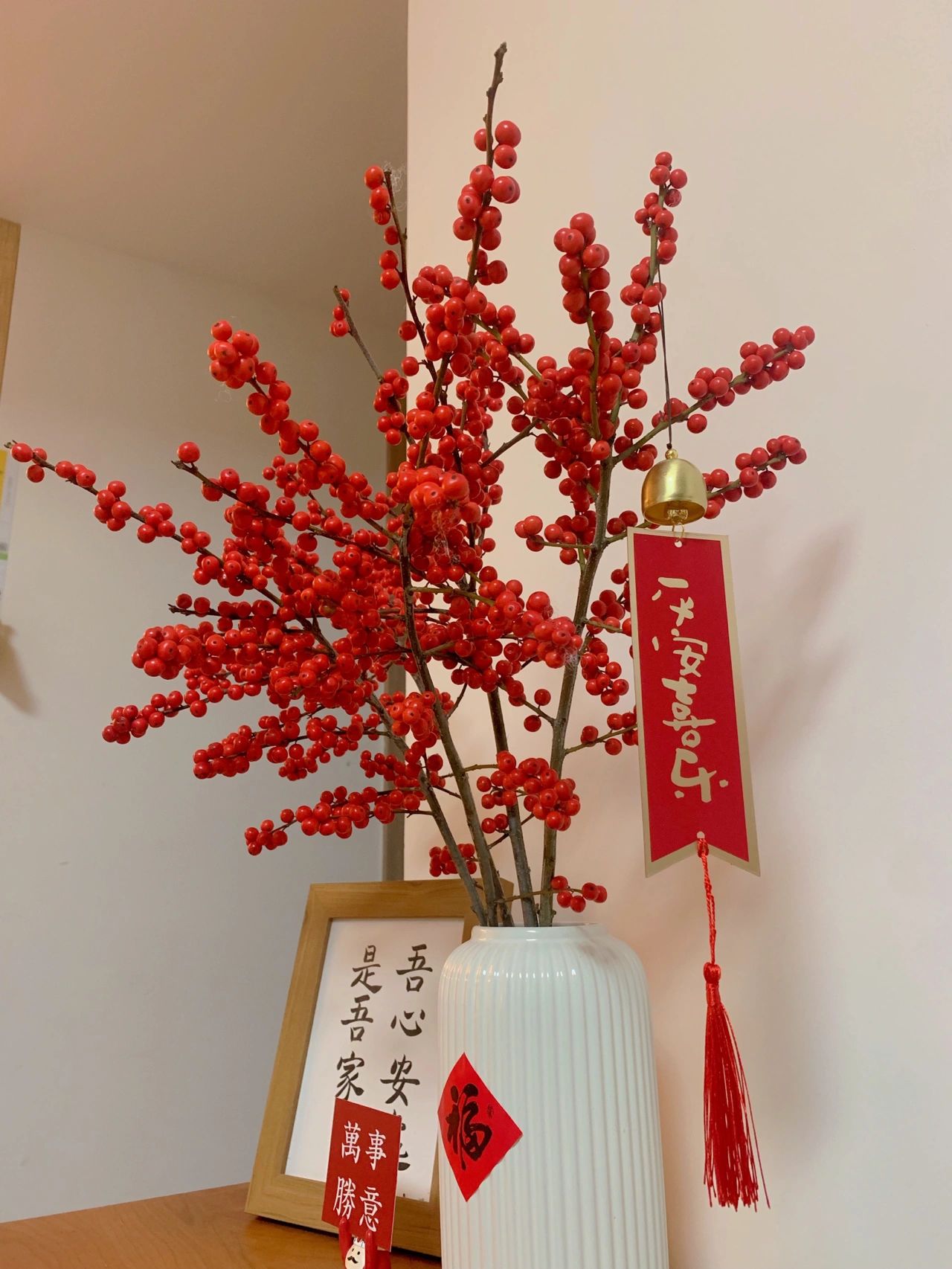 北美冬青瓶插花 红红的果实，圆润又富有光 配图2