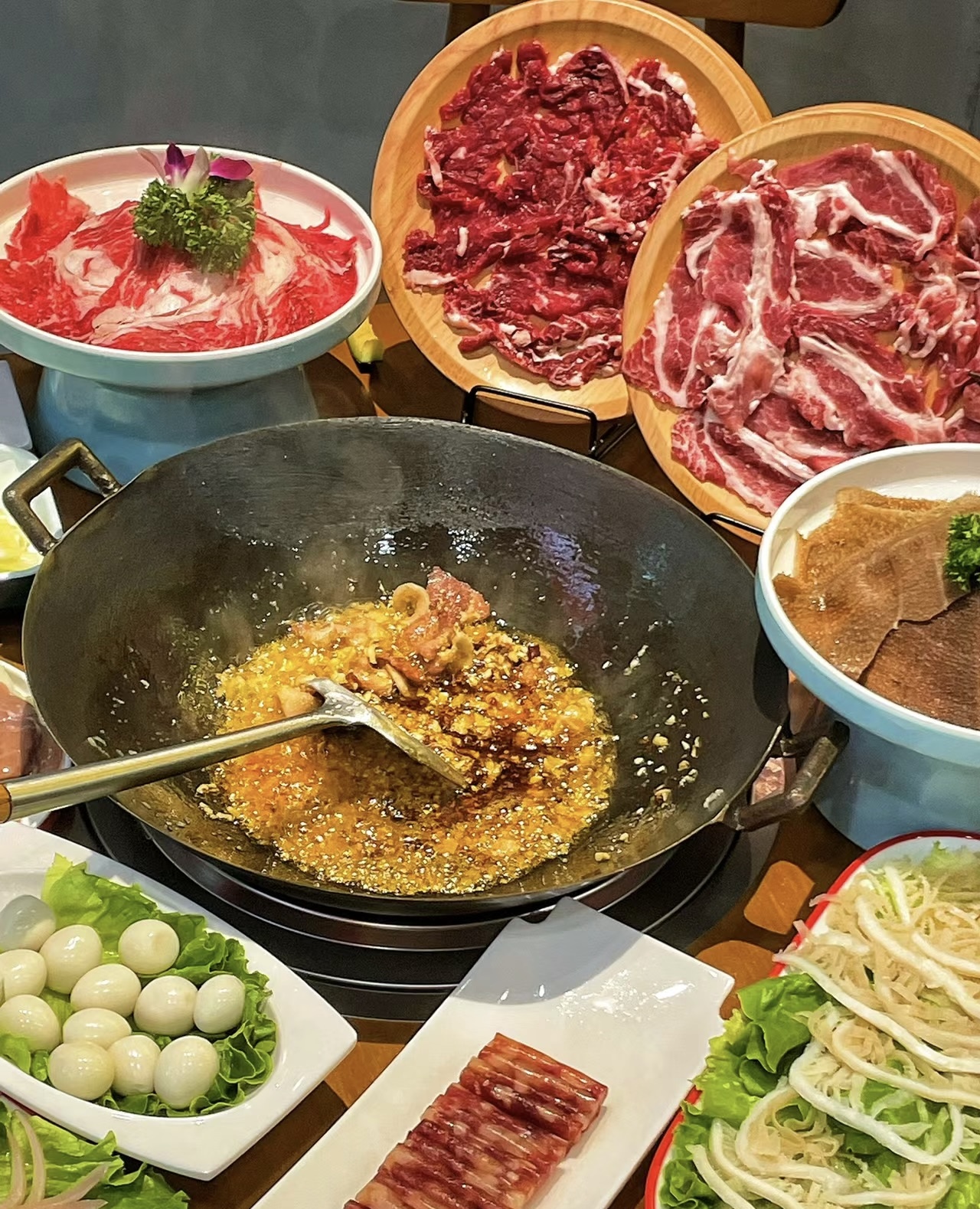五花肉火锅！现炒黑猪肉锅底uu们一定要点 配图1