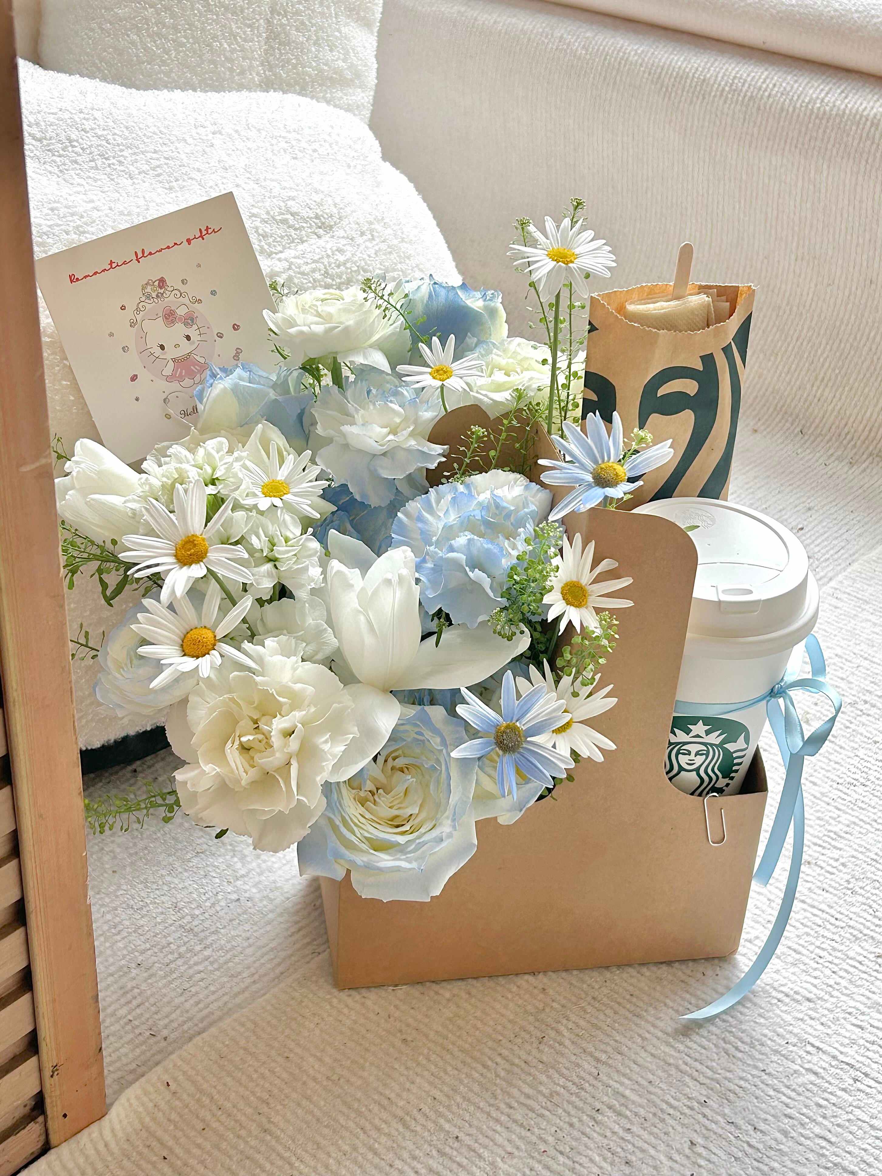鲜花配奶茶☕浪漫不打烊 把仪式感和幸福感 配图3