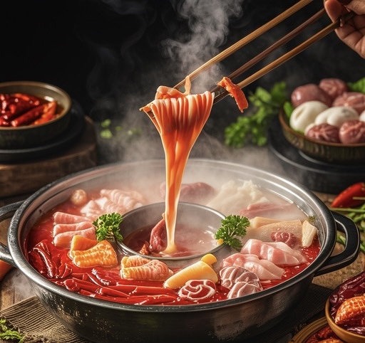 一锅红汤，翻滚着热辣激情；多样食材，演绎 配图3