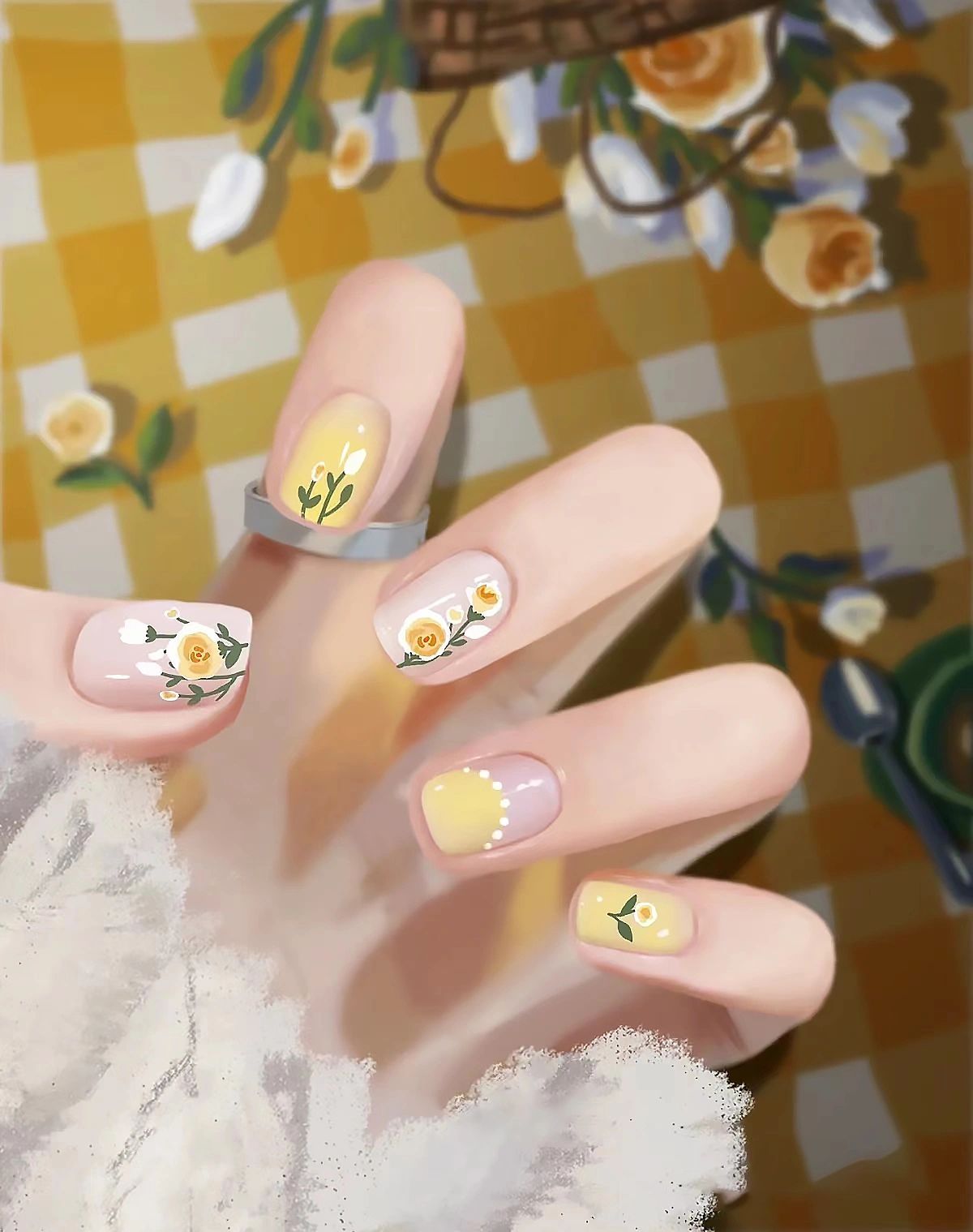 把色彩点在指尖，清新随风~ 可爱、花花， 配图3