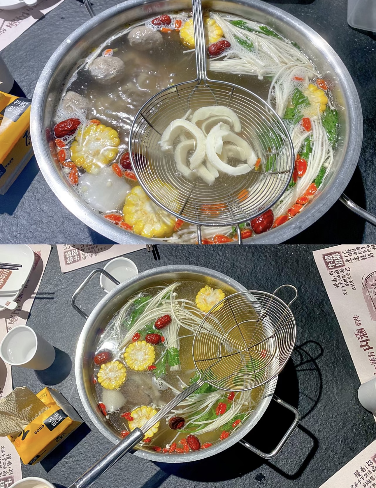 牛骨清汤锅，精心熬制。汤汁浓郁鲜香，营养 配图2