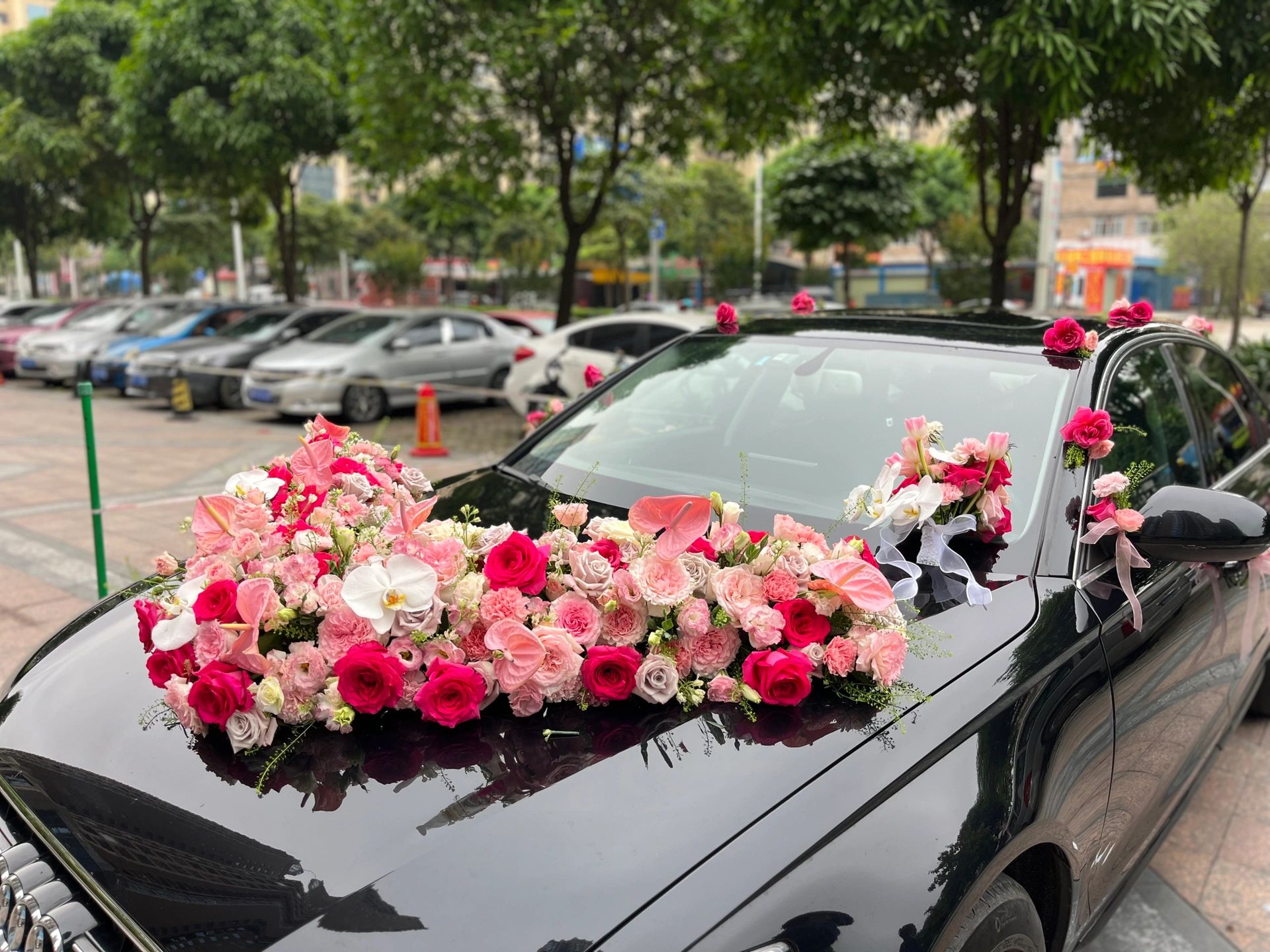 客订V型婚车花 玫粉色系的配色真的太高级 配图2