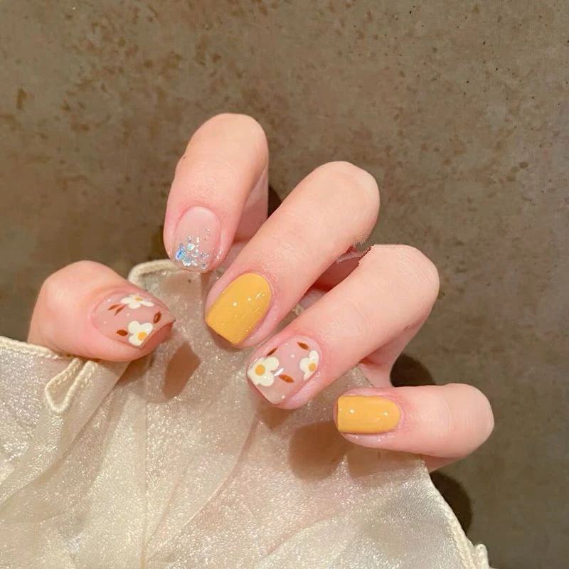 🌼温柔气质鸡蛋花美甲🌼 奶黄 色元素💛春