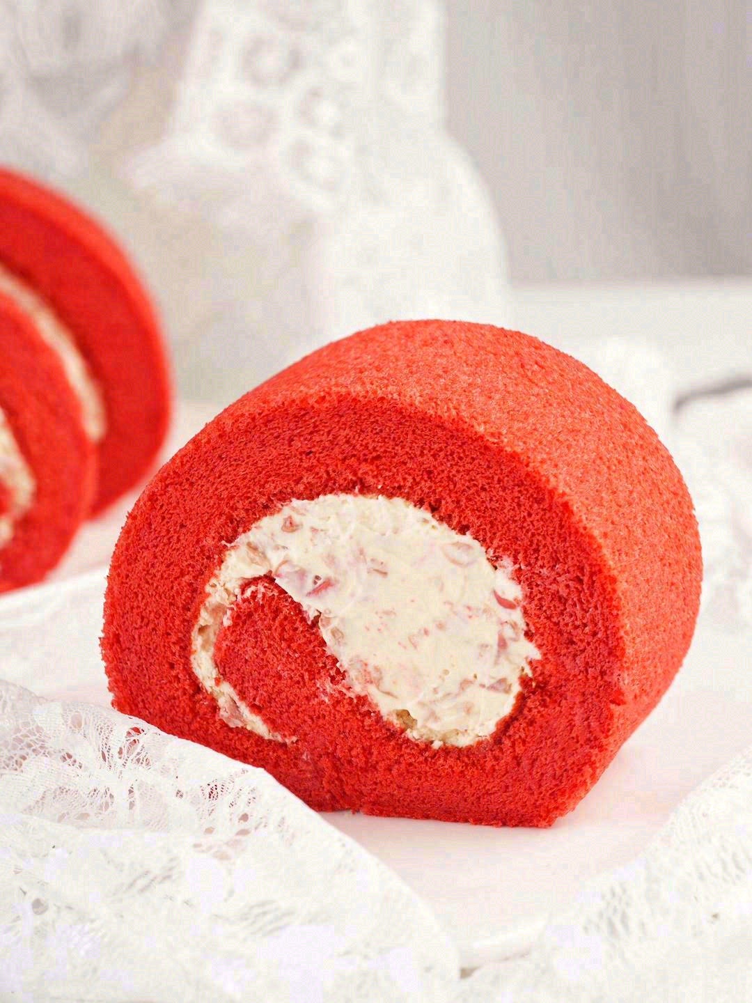 红丝绒奶油蛋糕卷🍰雍容华贵的红天鹅💕 这 配图2