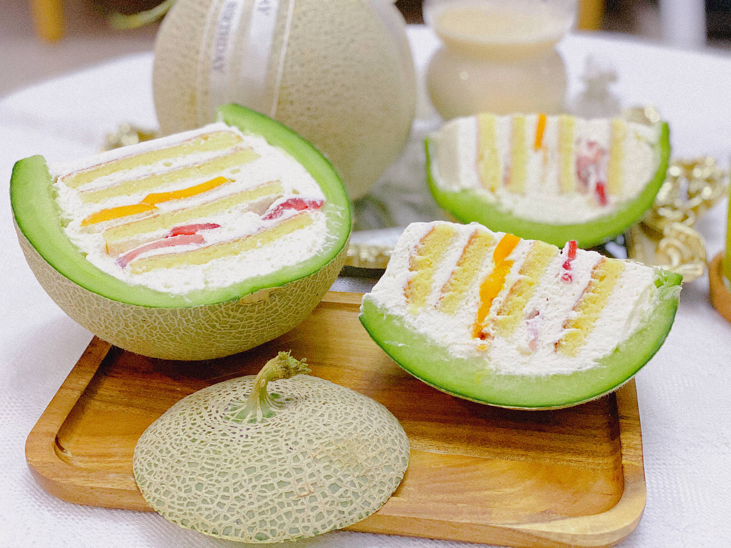 🍈当玫珑蜜瓜遇上绵密奶油💫清甜爽口与顺滑 配图2