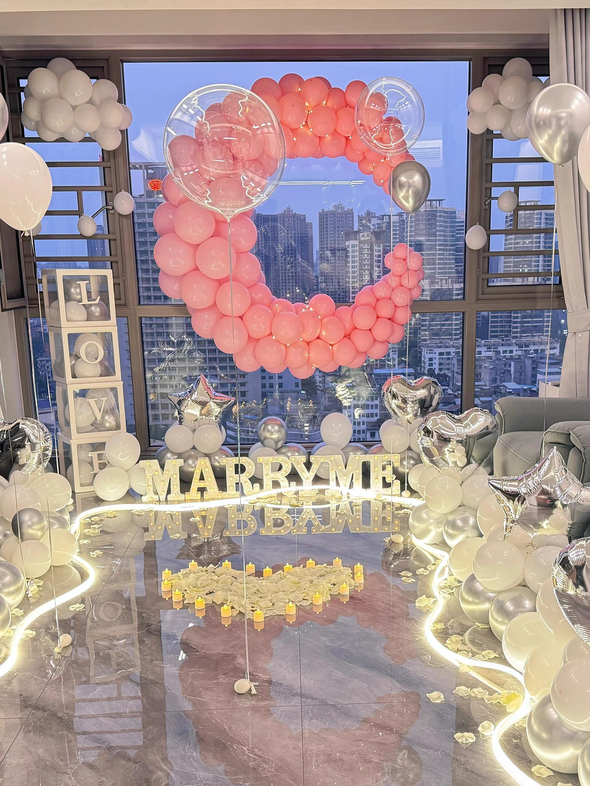 月亮🌙型气球 氛围感拉满 又粉嫩🌸又可爱 配图3