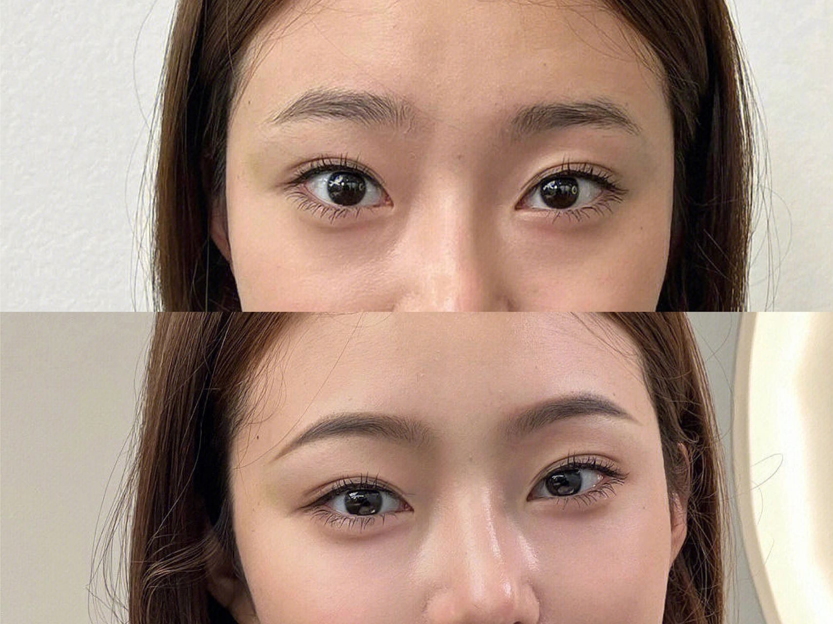 眉毛定妆前后对比🆚 好看的外貌➕足够的能
