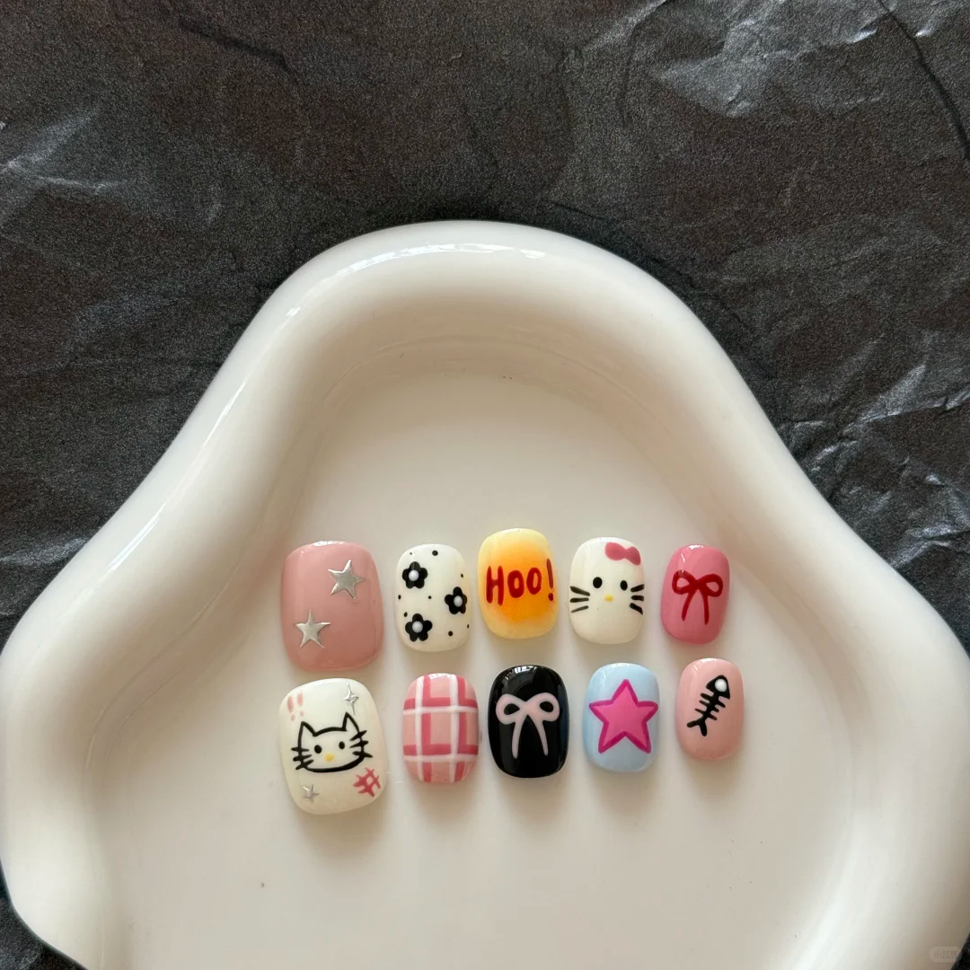 今日作品练习Nail 可爱Kitty短甲