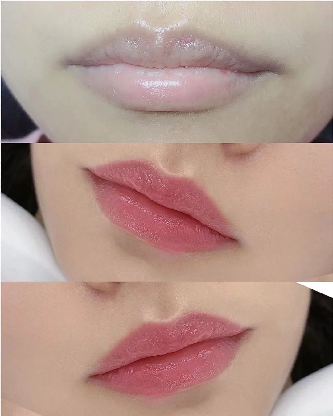 蜜桃色的妈生半永久唇👄 对于不发乌只发白
