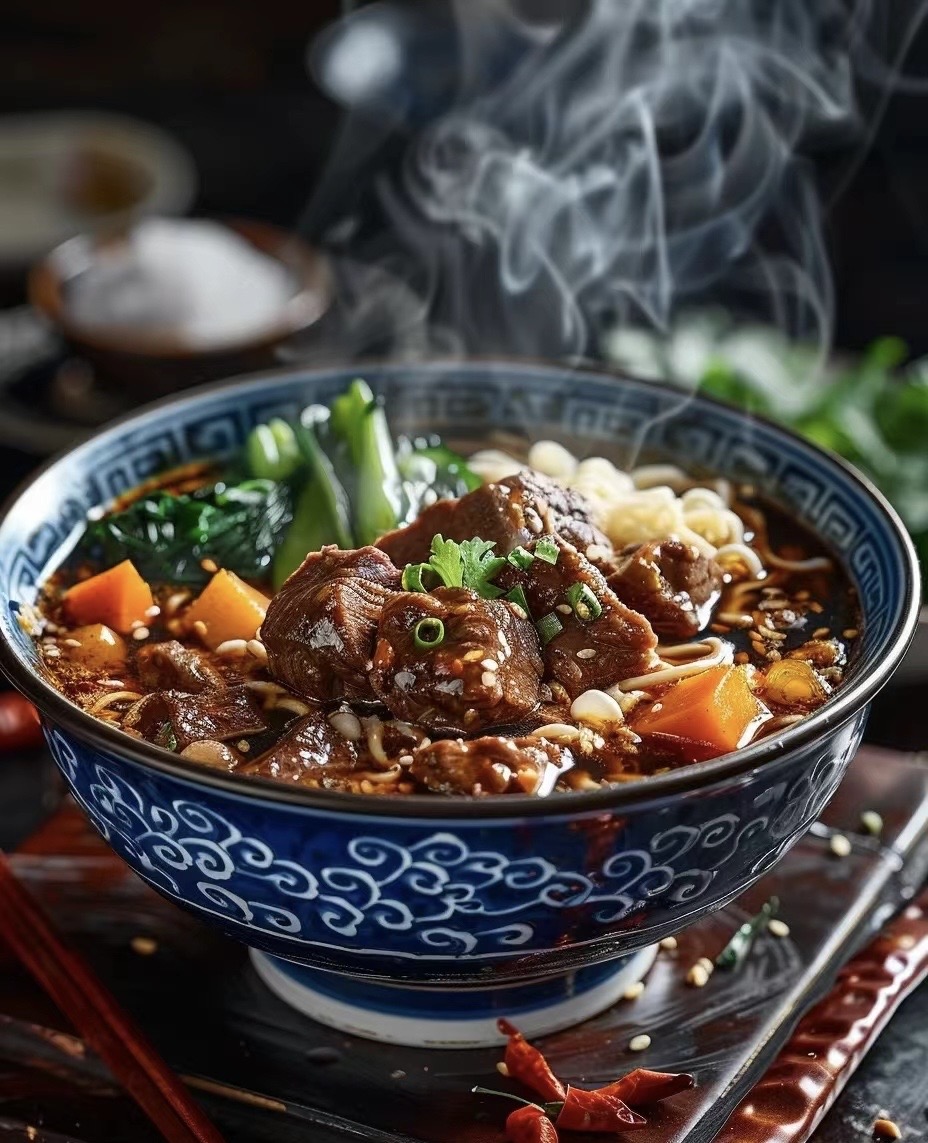 豪华版牛肉面，牛肉软烂入味，肉香加劲道的 配图3