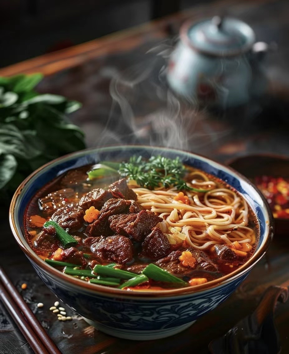 豪华版牛肉面，牛肉软烂入味，肉香加劲道的 配图2