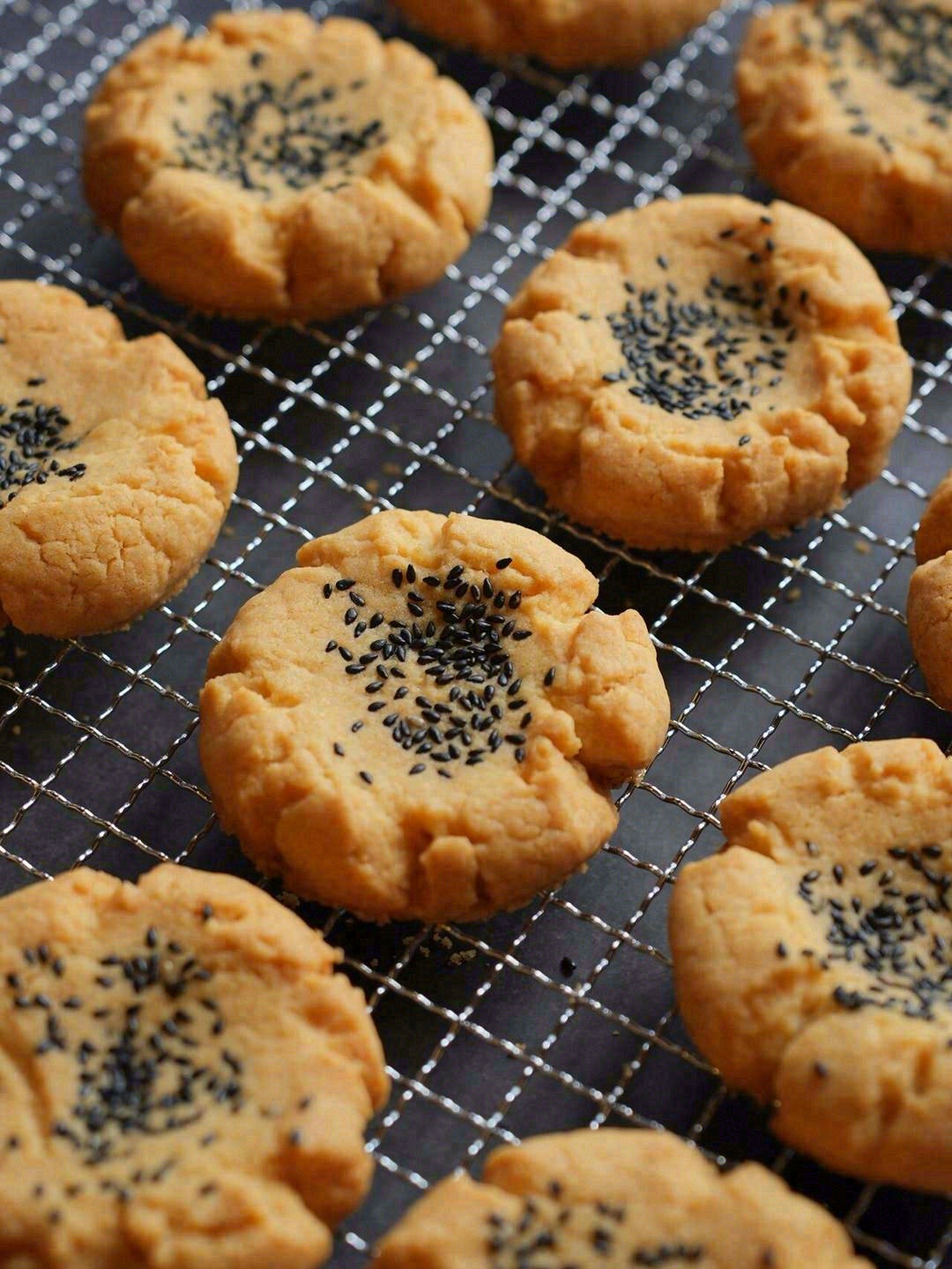 🥞手工芝麻酥🥞 金黄的桃酥融入超多黑芝麻 配图2