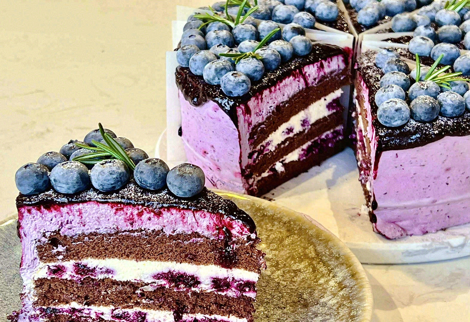 🍰蓝莓瀑布戚风🍰 巧克力戚风➕现熬蓝莓🫐 配图1