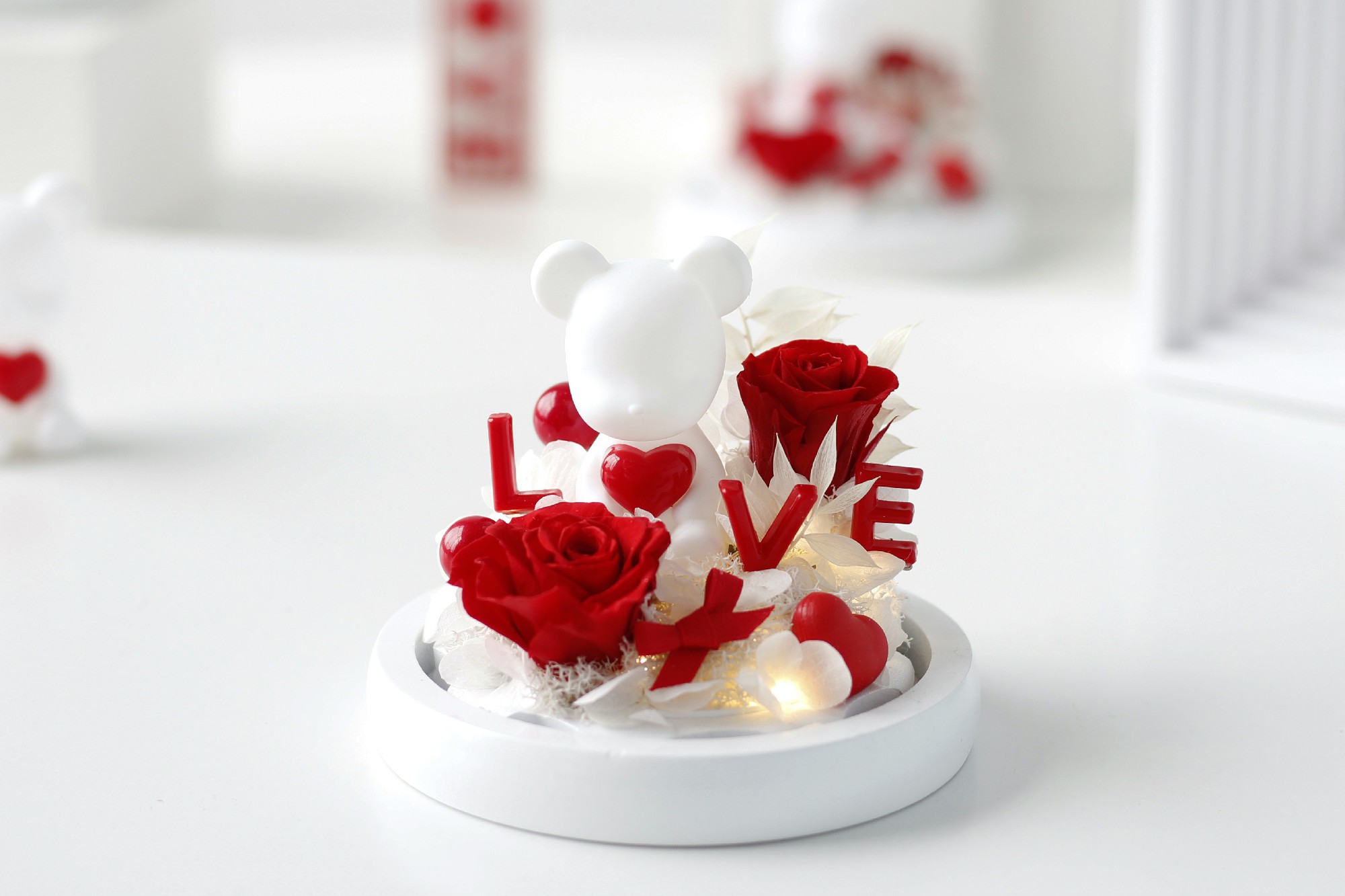 永生花系列～ LOVE网红小熊摆件 萌萌 配图2