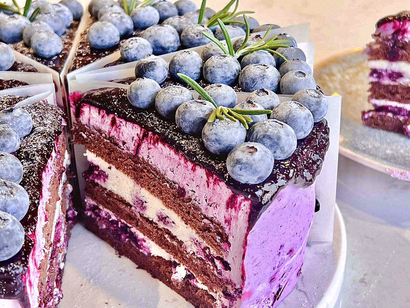 🍰蓝莓瀑布戚风🍰 巧克力戚风➕现熬蓝莓🫐 配图2