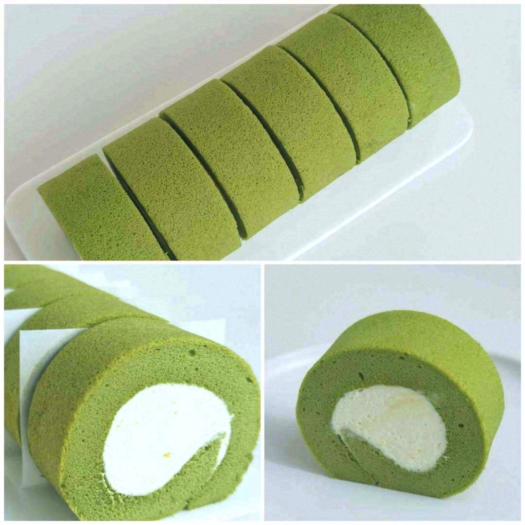 抹茶ins风小清新蛋糕卷🍰 夏天的一抹绿