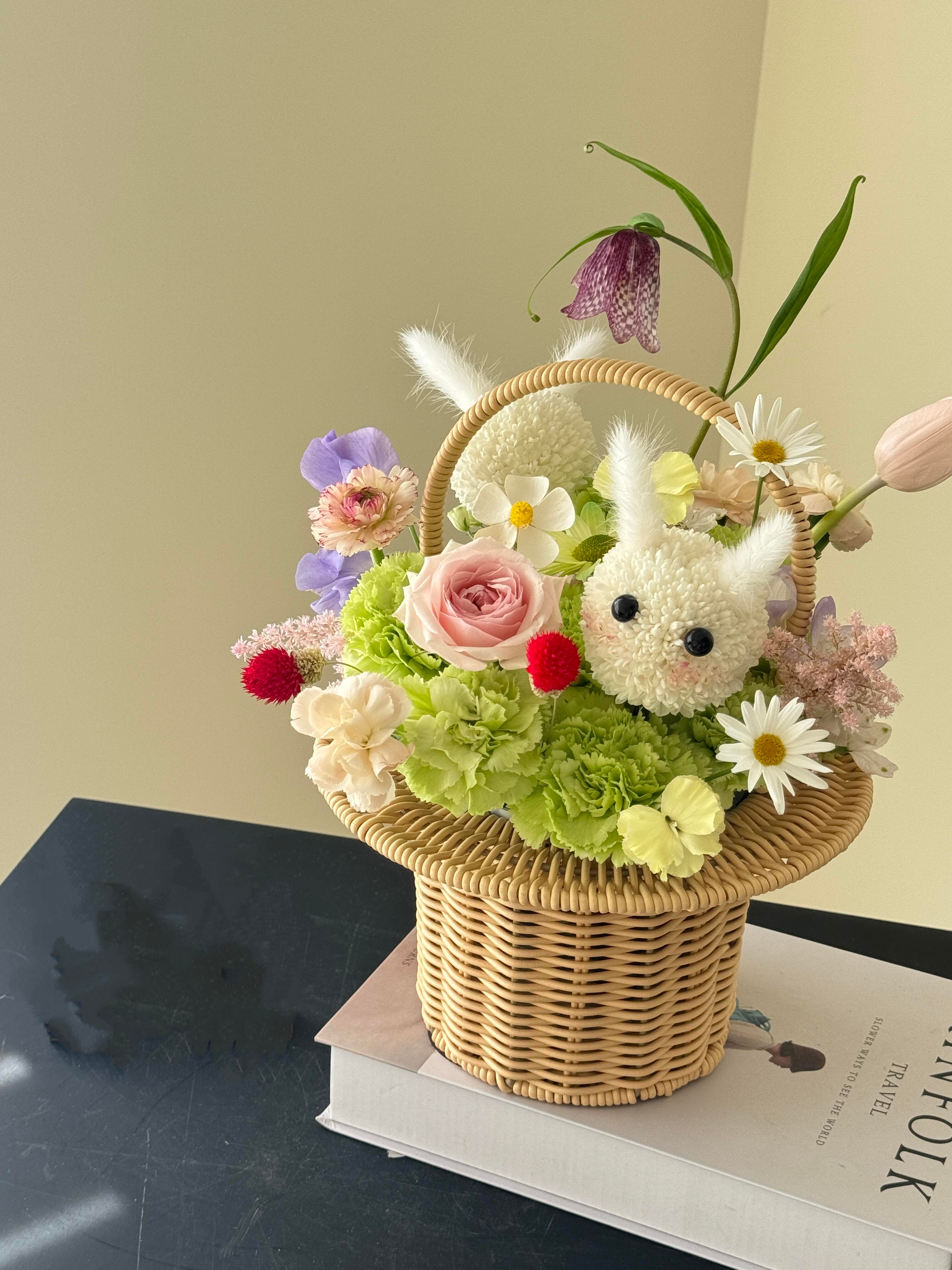六一兔子手提花篮🐰 可爱小花篮 🌻节日小 配图2