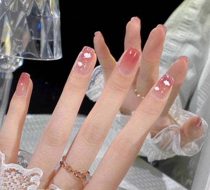 冰透蜜桃美甲款来了 冰透蜜桃选用冰透色打 配图2