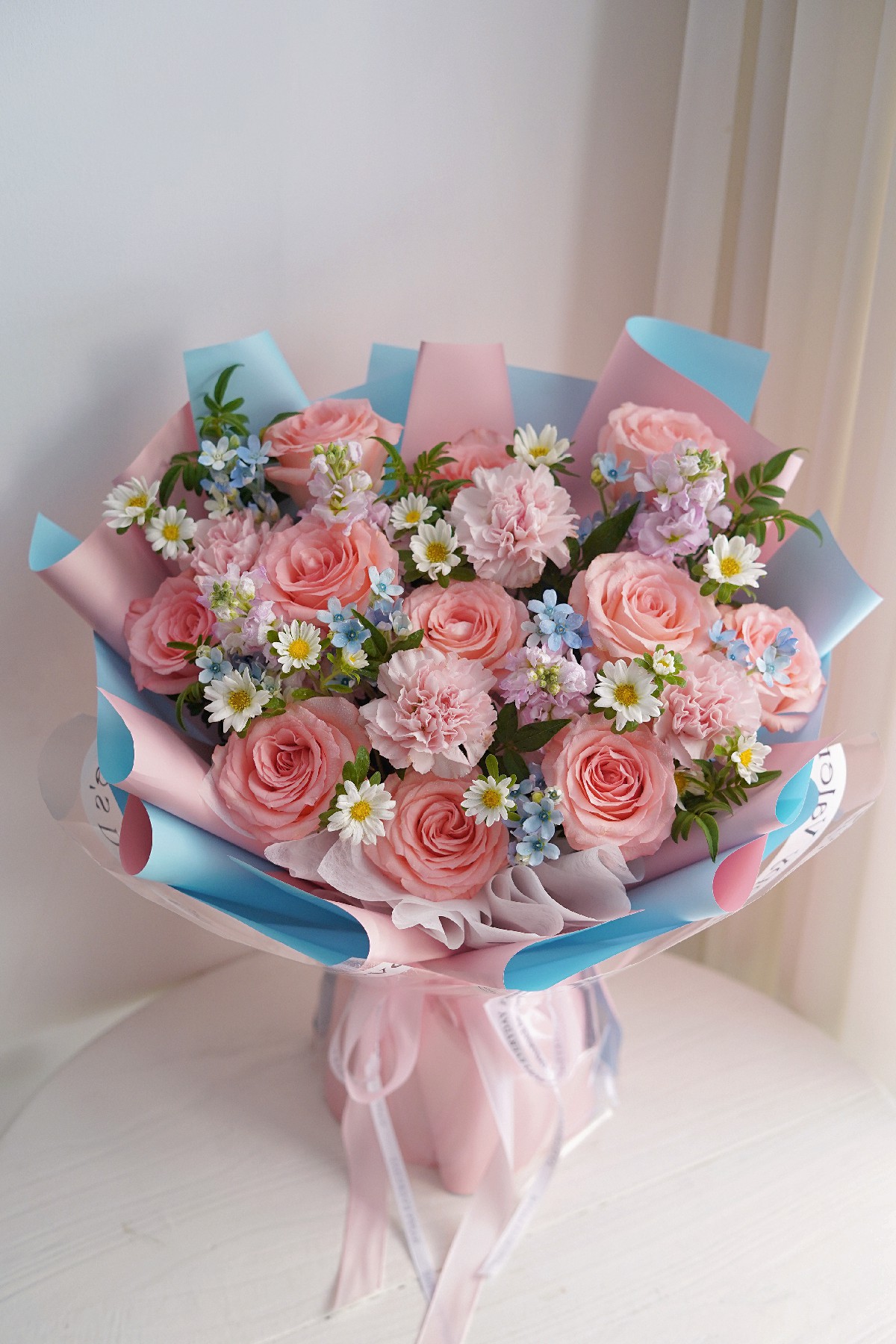 戴爱娜混搭花束💐 把蜜桃味的🍑晚霞揉进花 配图2