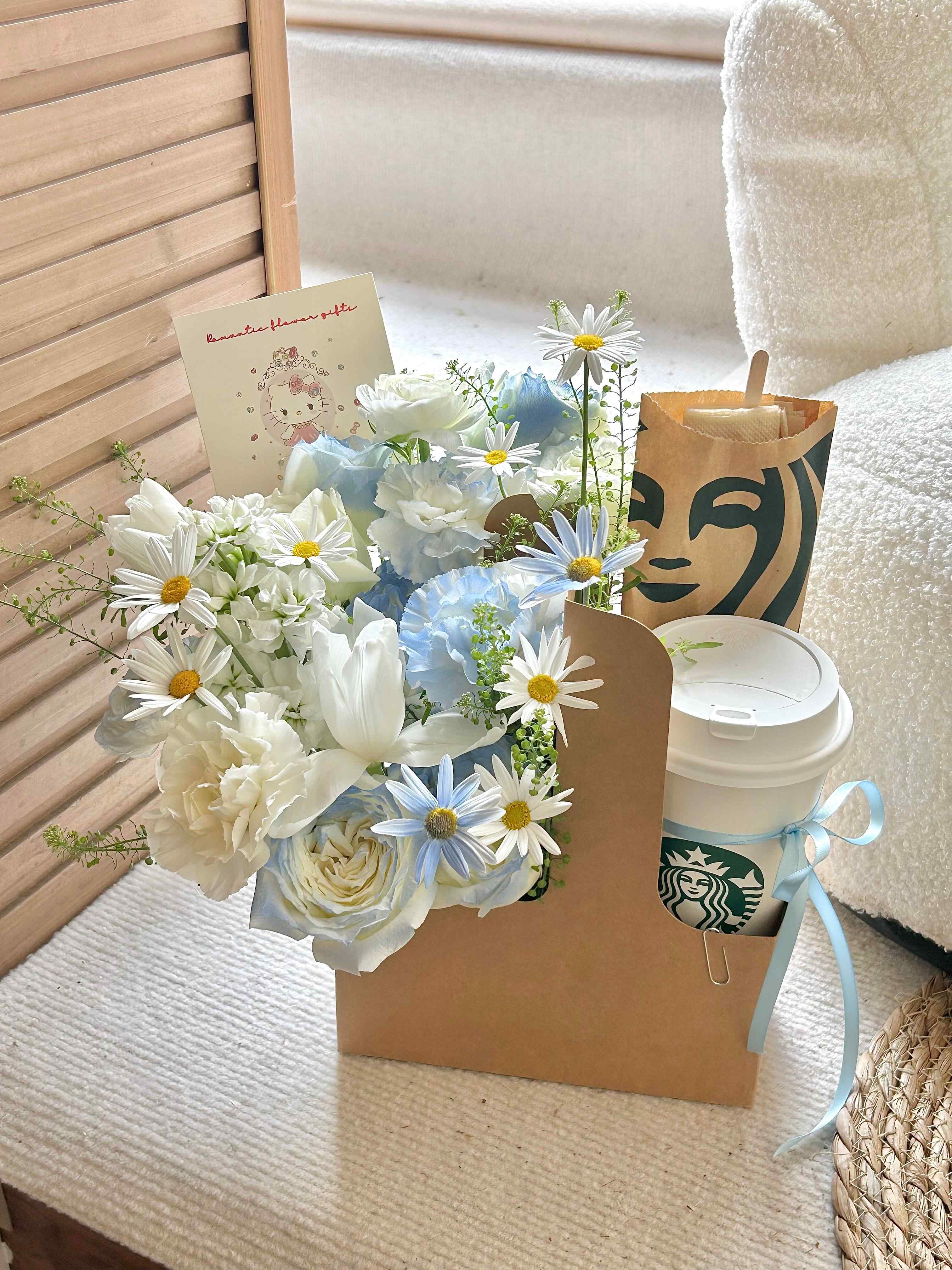 鲜花配奶茶☕浪漫不打烊 把仪式感和幸福感 配图2