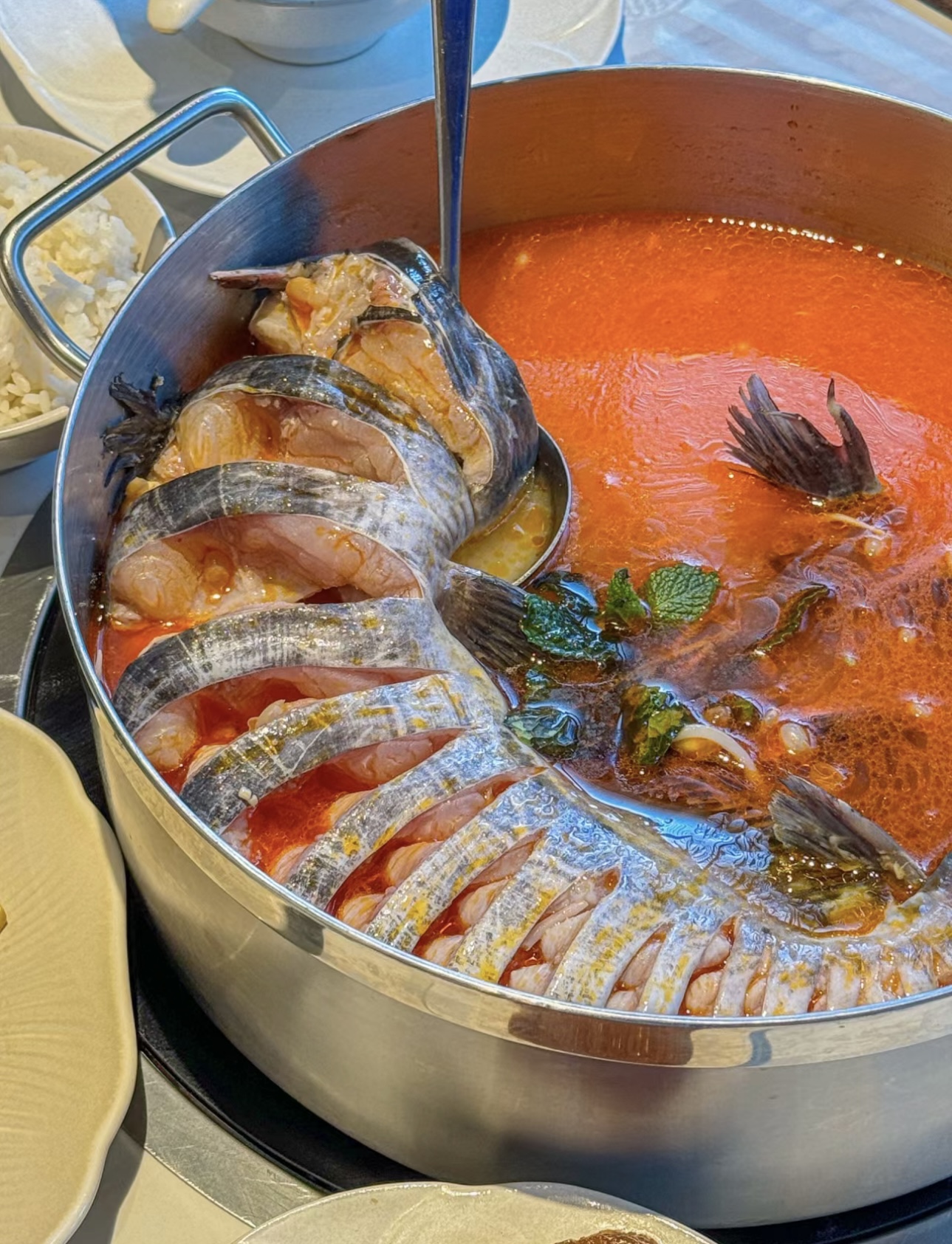 那浓郁的酸汤，包裹着滑嫩的鱼肉，热气腾腾 配图1