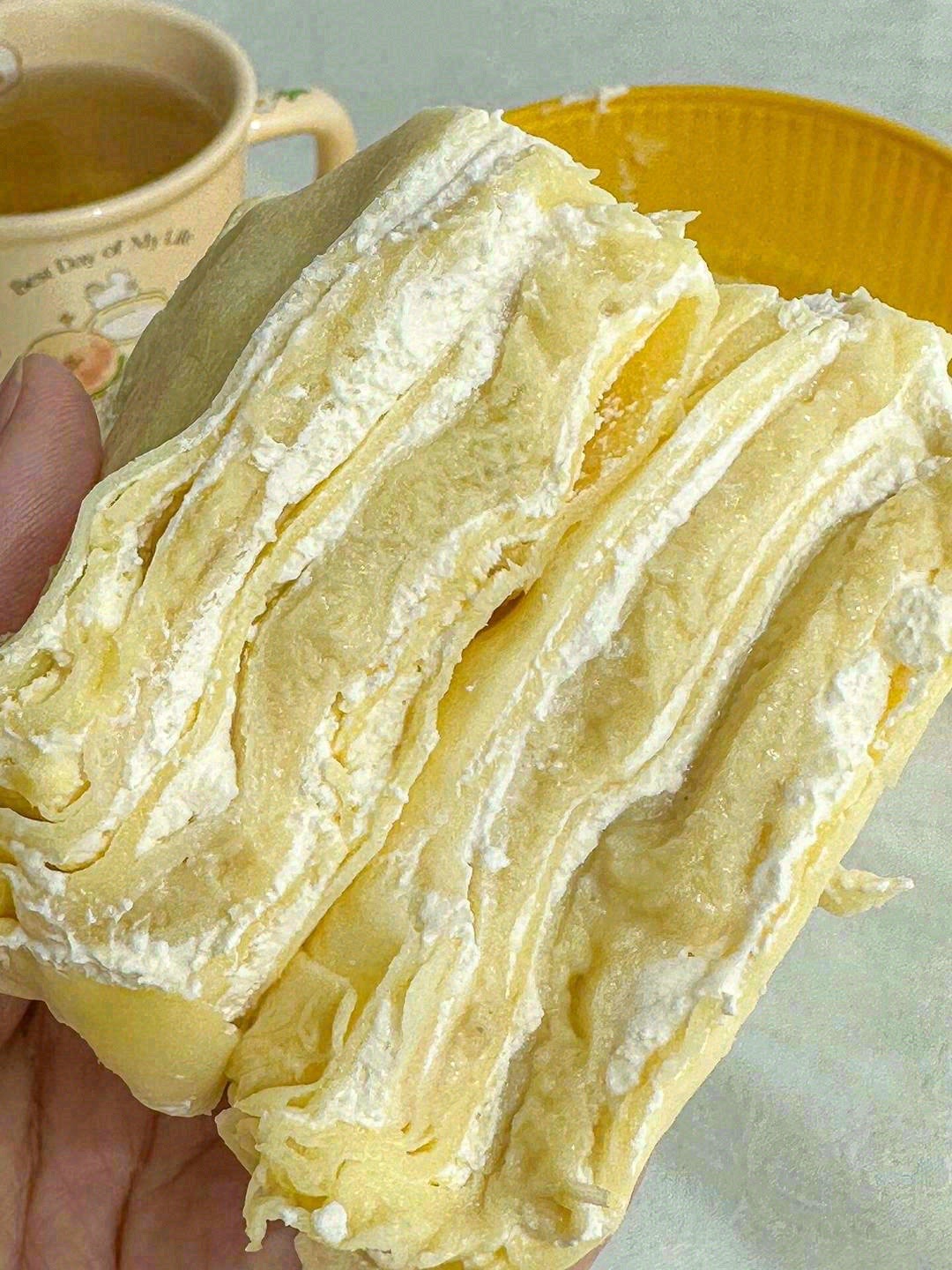 🌈一层奶油一层榴莲肉做成榴莲千层蛋糕🍰层 配图2