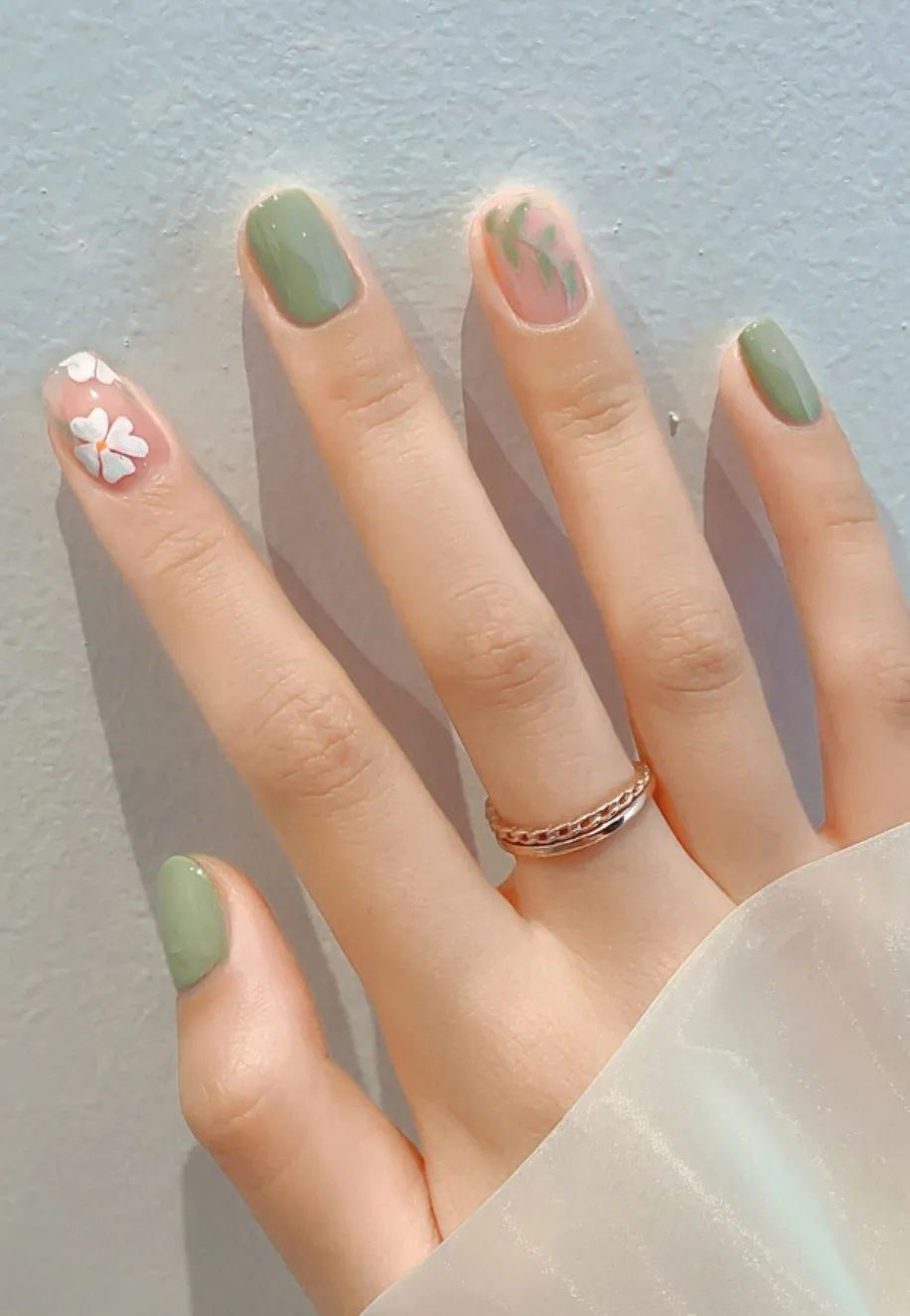 夏日清爽气质奶绿花朵🌿 上手非常高级 田