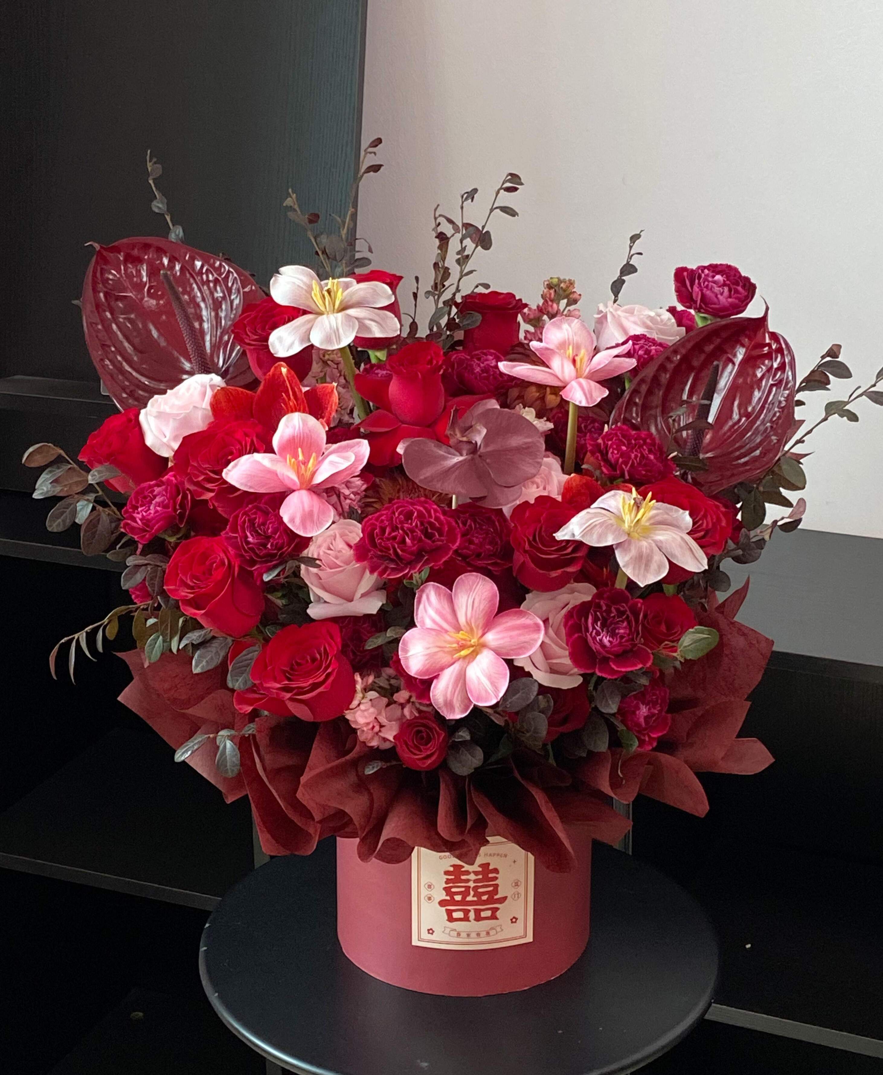 🌹红色繁花满满一桶 不管是贺新婚还是庆乔 配图2
