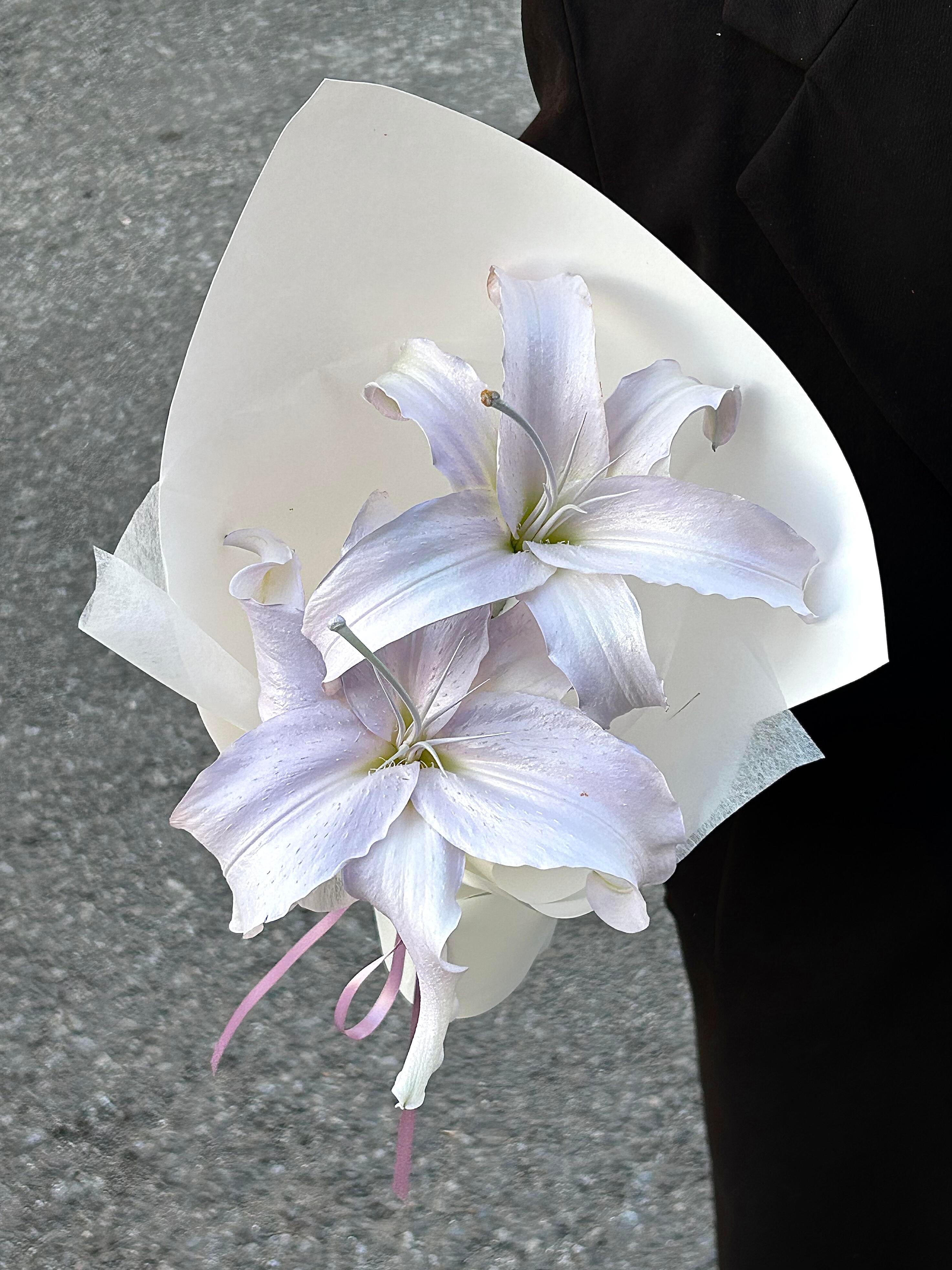 百合🌺见面小花束 简约清新优雅🌿 百合花 配图2