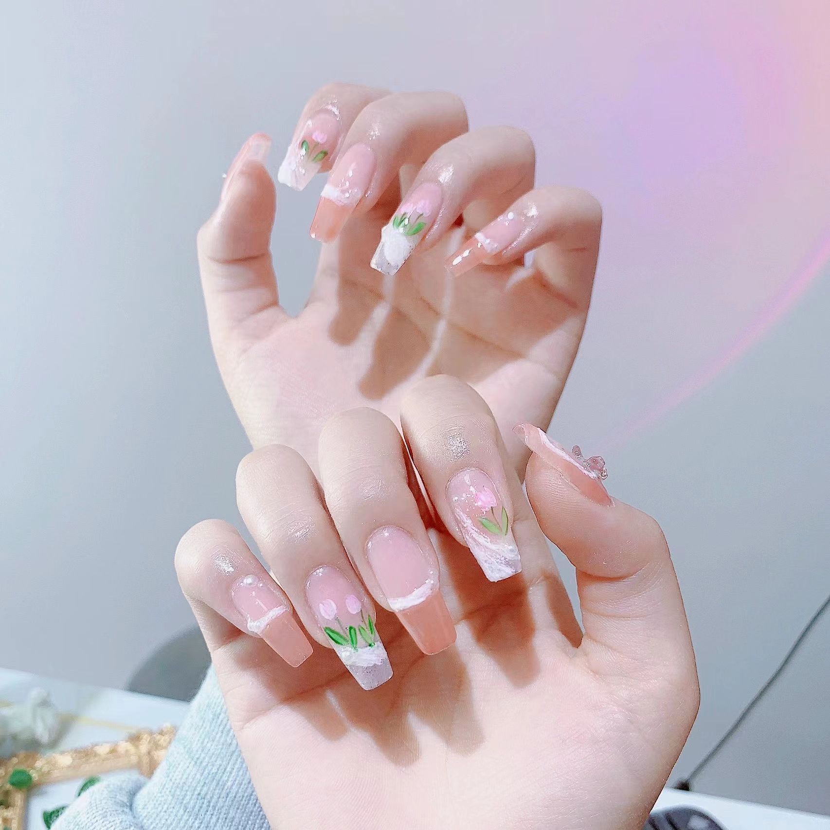 夏日郁金香🌷美甲 好美的一款，喜欢吗仙女