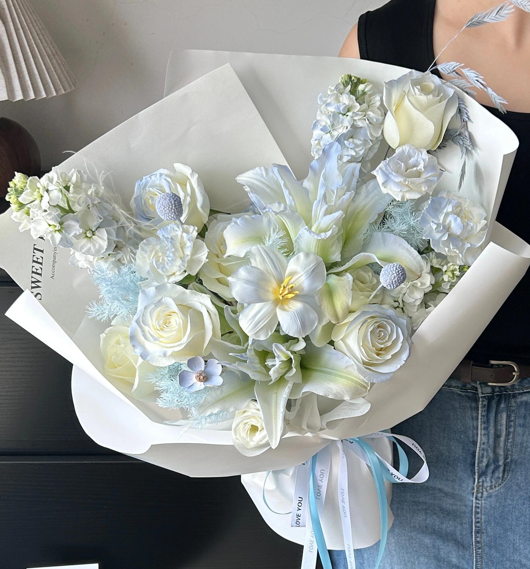 送给男孩子的花束💐 蓝色系花束是对男孩子 配图2