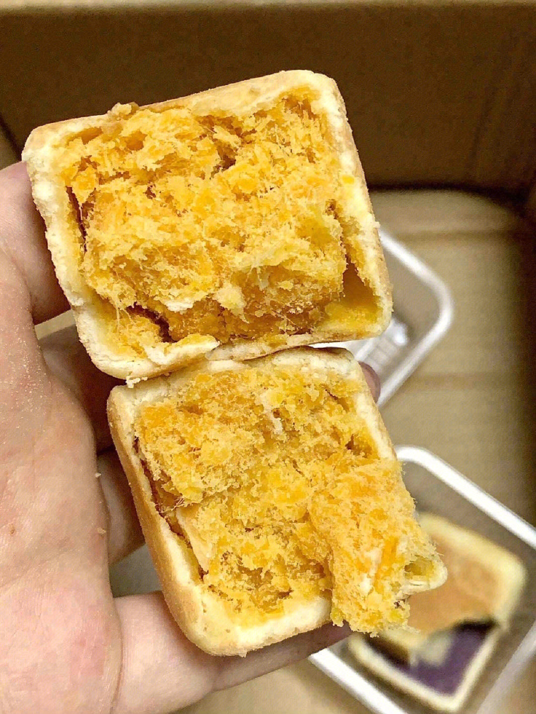 ✨一颗仙豆糕掰开，里面满满都是内馅✅肉松 配图2