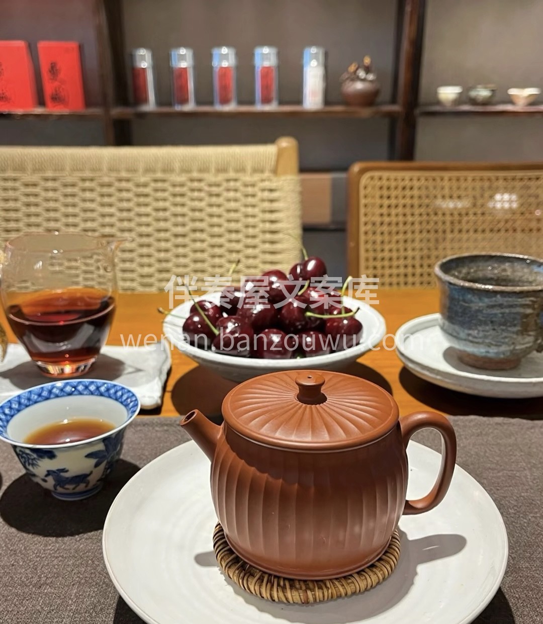 喝茶，添人间百岁寿， 饮茶，健康千万家。 配图2