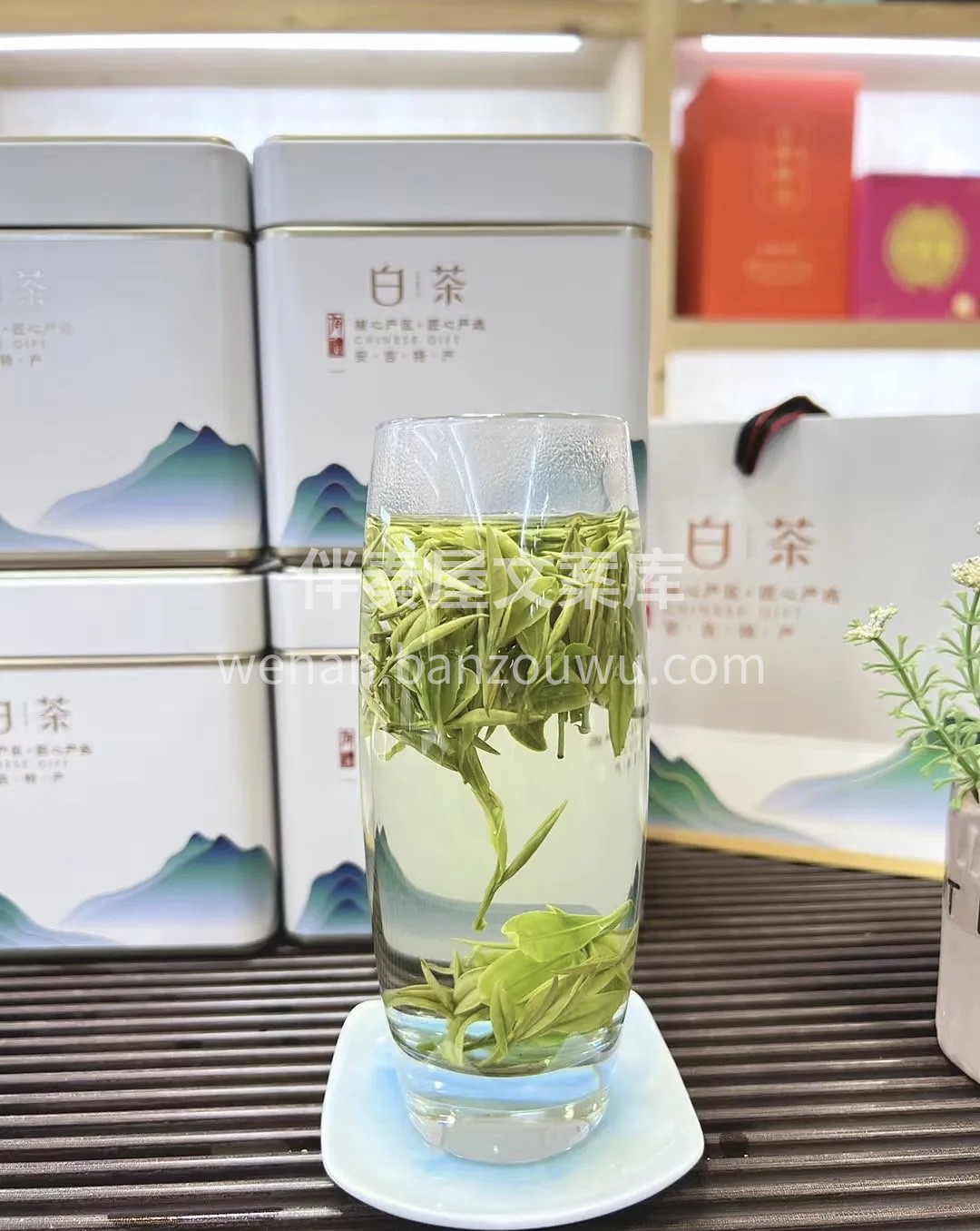 明前高山安吉白茶，颜色金黄明亮白化度好， 配图1