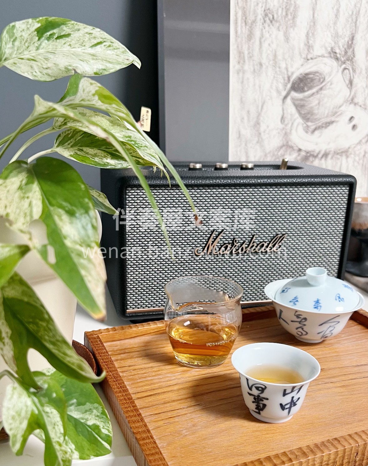 温火煮一壶安化黑茶，金汤漫过时光褶皱。陈 配图3