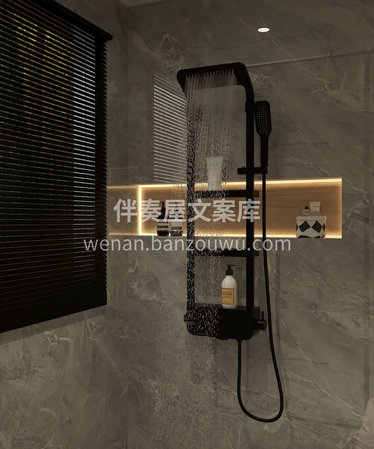 卫生间通铺了灰色瓷砖很耐看也很耐脏，自砌 配图3