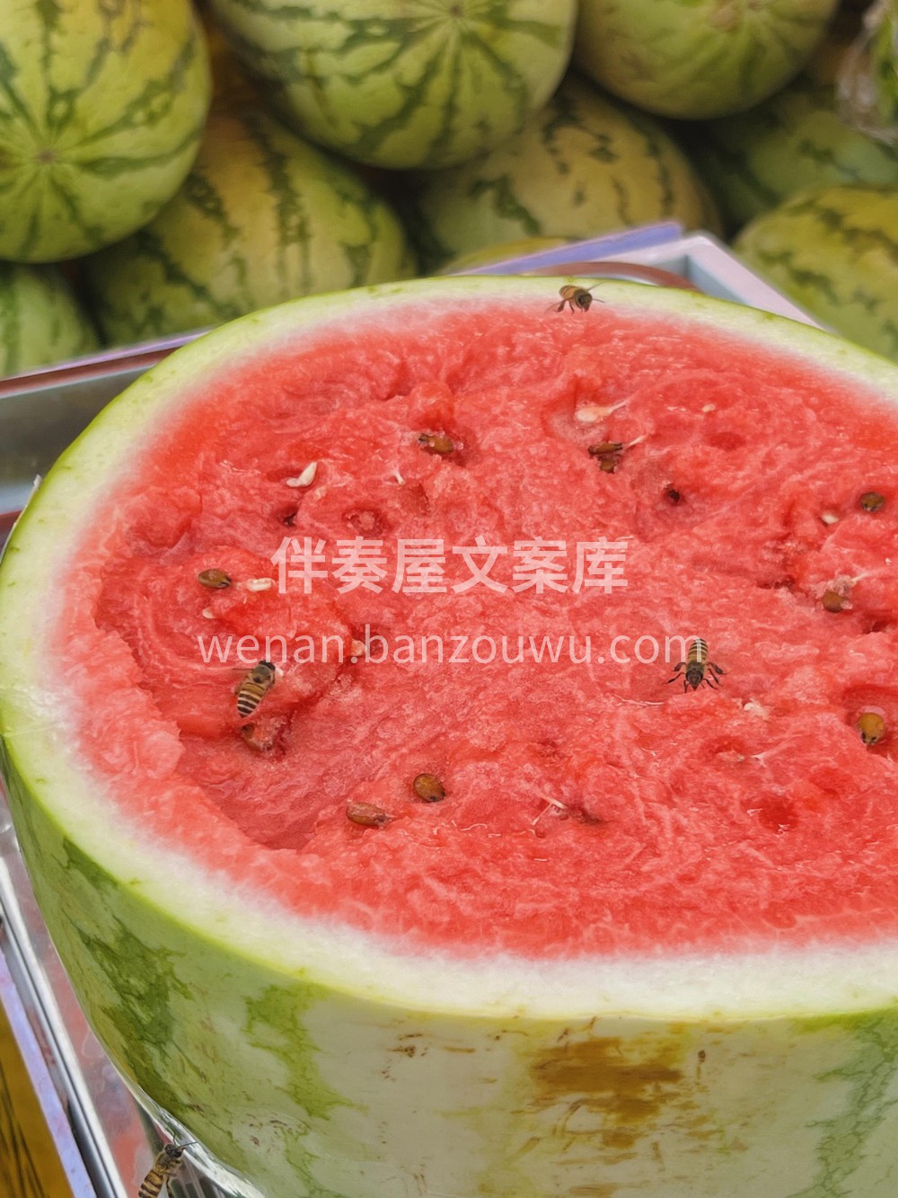 硒砂瓜🍉瓜皮超薄！一刀下去咔嚓;脆响🔪红 配图1