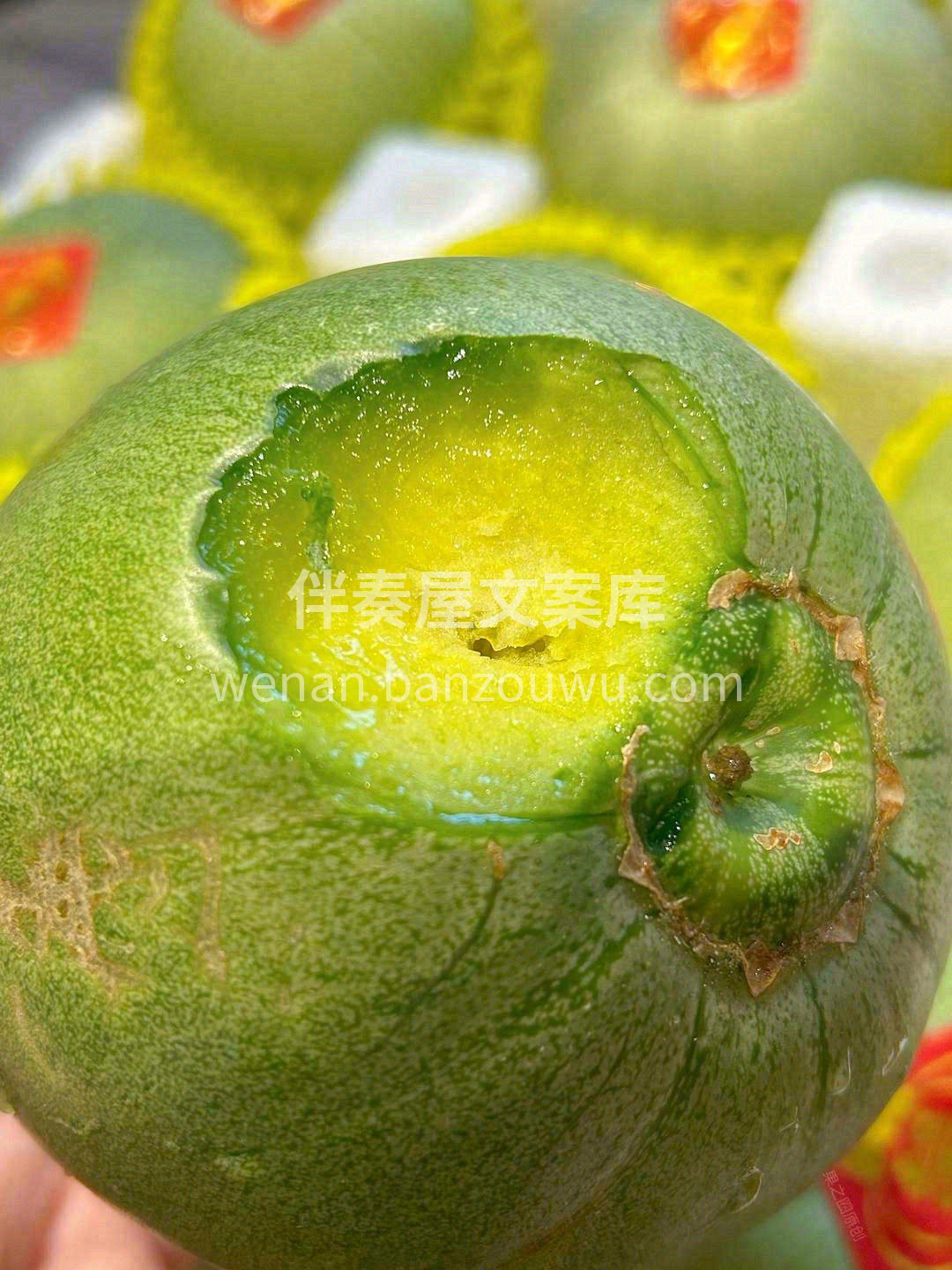 香瓜从内到外都是鲜艳的翠绿色🌳，犹如一颗 配图1